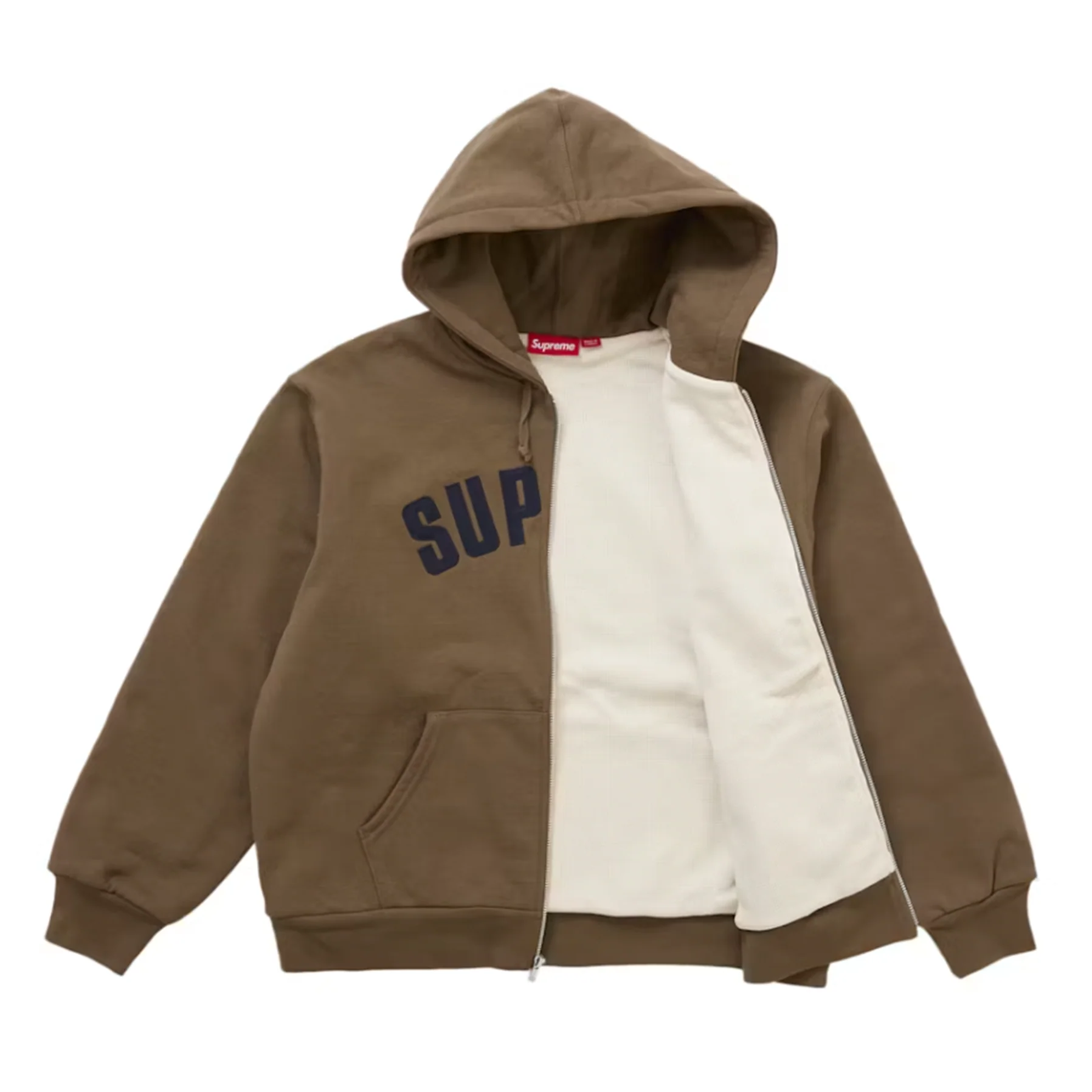 Supreme Arc Thermal Lined Zip Up Hooded Sweatshirt Brown [USED] - M (Used) - Image 2