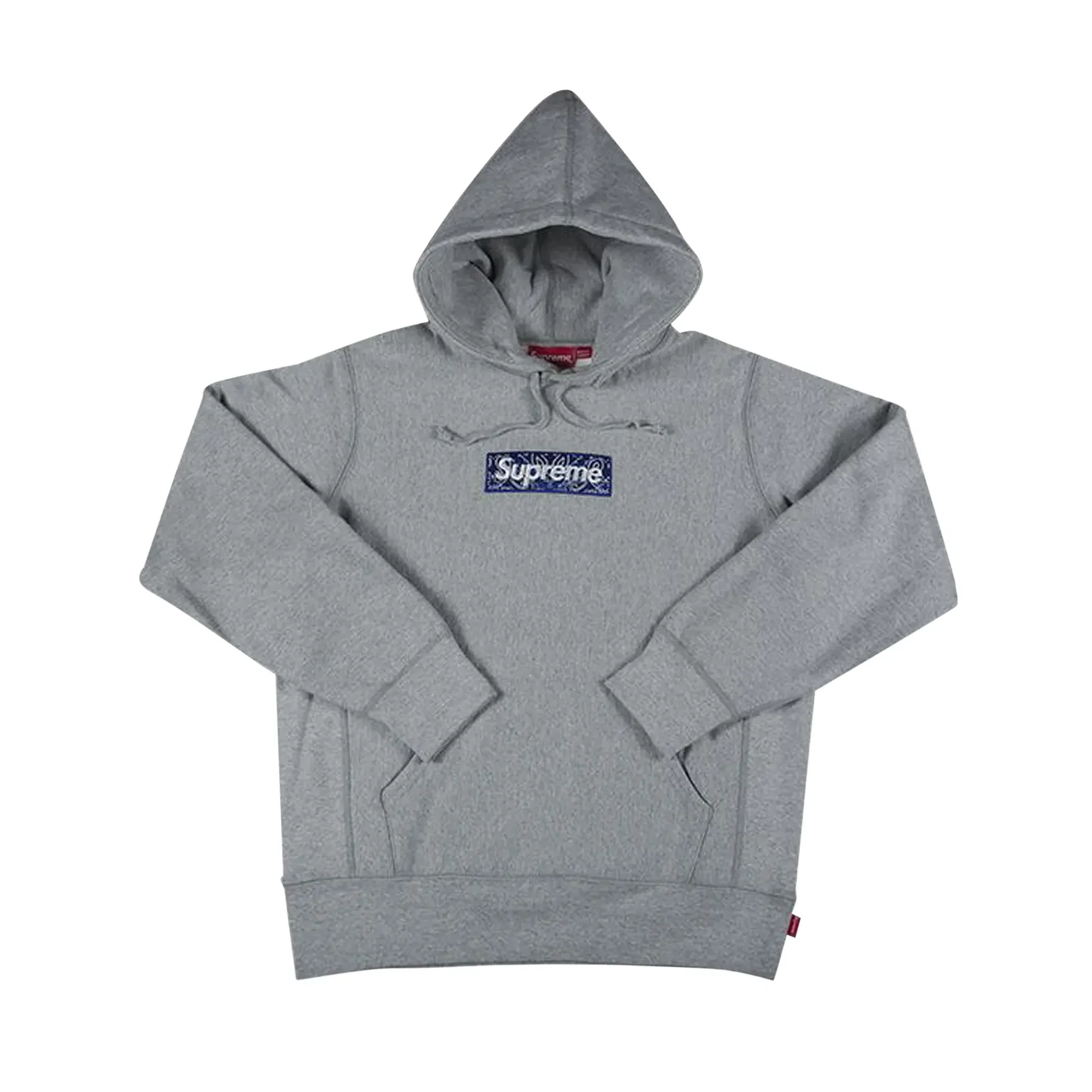 Supreme Bandana Box Logo Hooded Sweatshirt Heather Grey