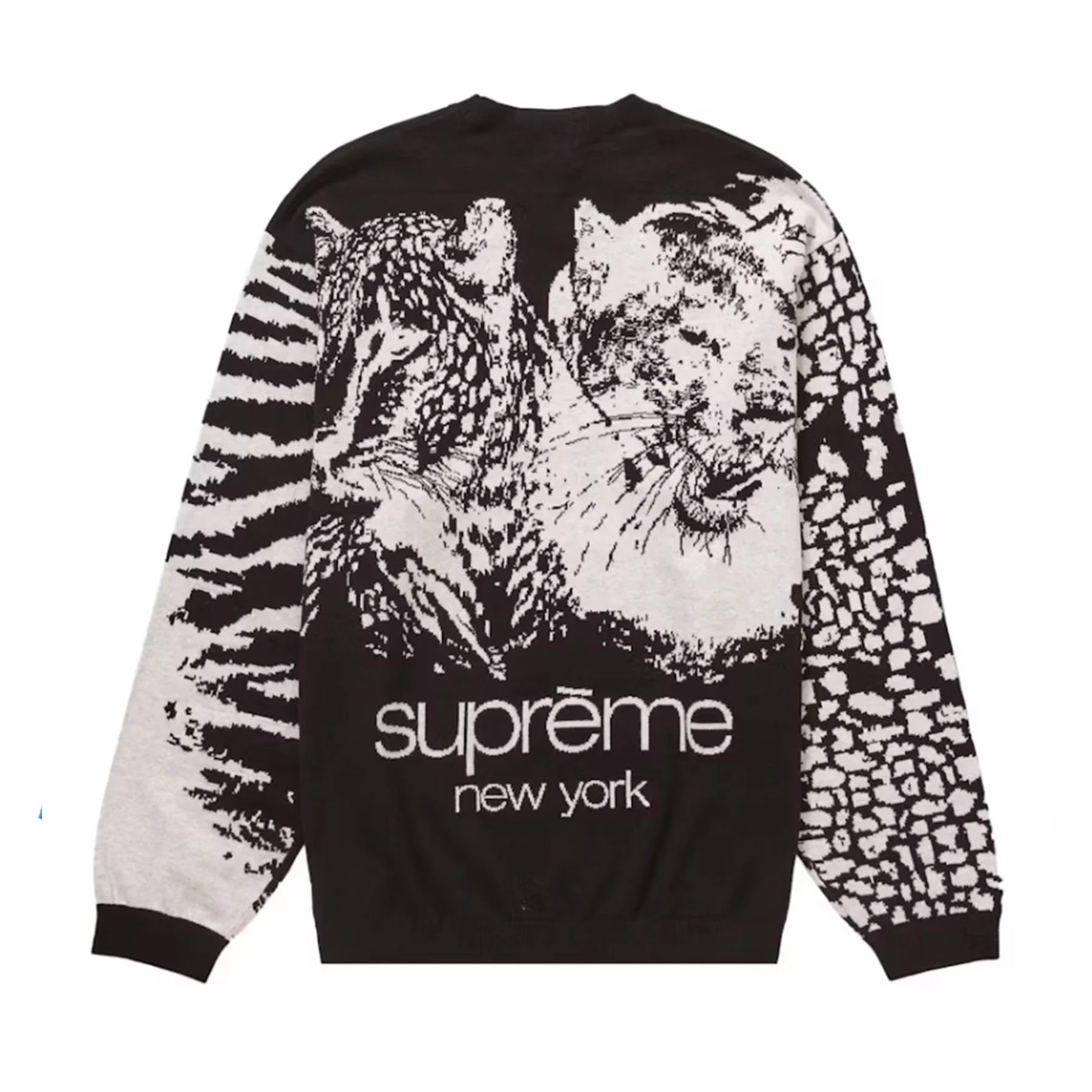 Supreme Big Cats Jacquard L/S Top Black [USED] - XL (Used) - Image 2