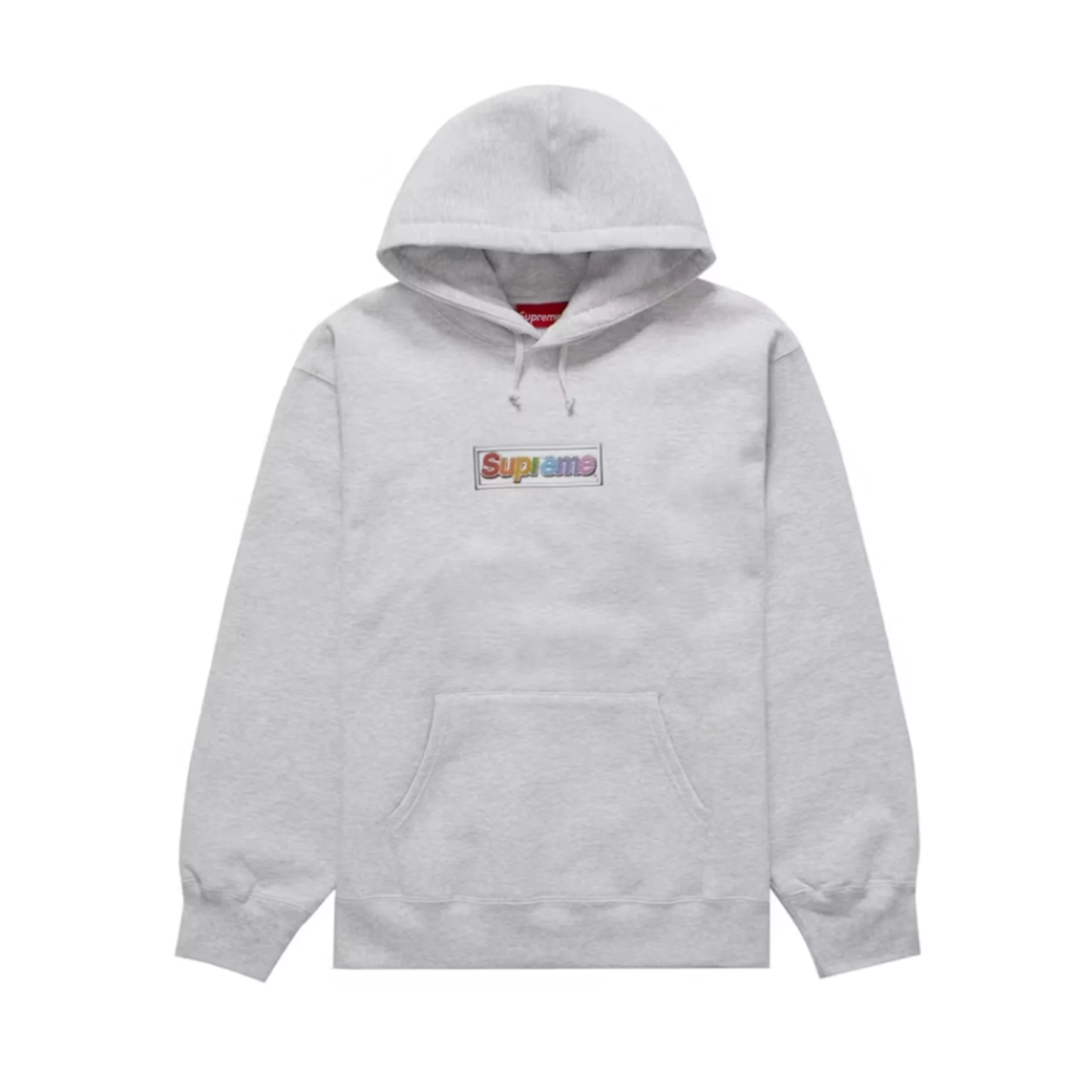 Supreme Bling Box Logo Hooded Sweatshirt Grey