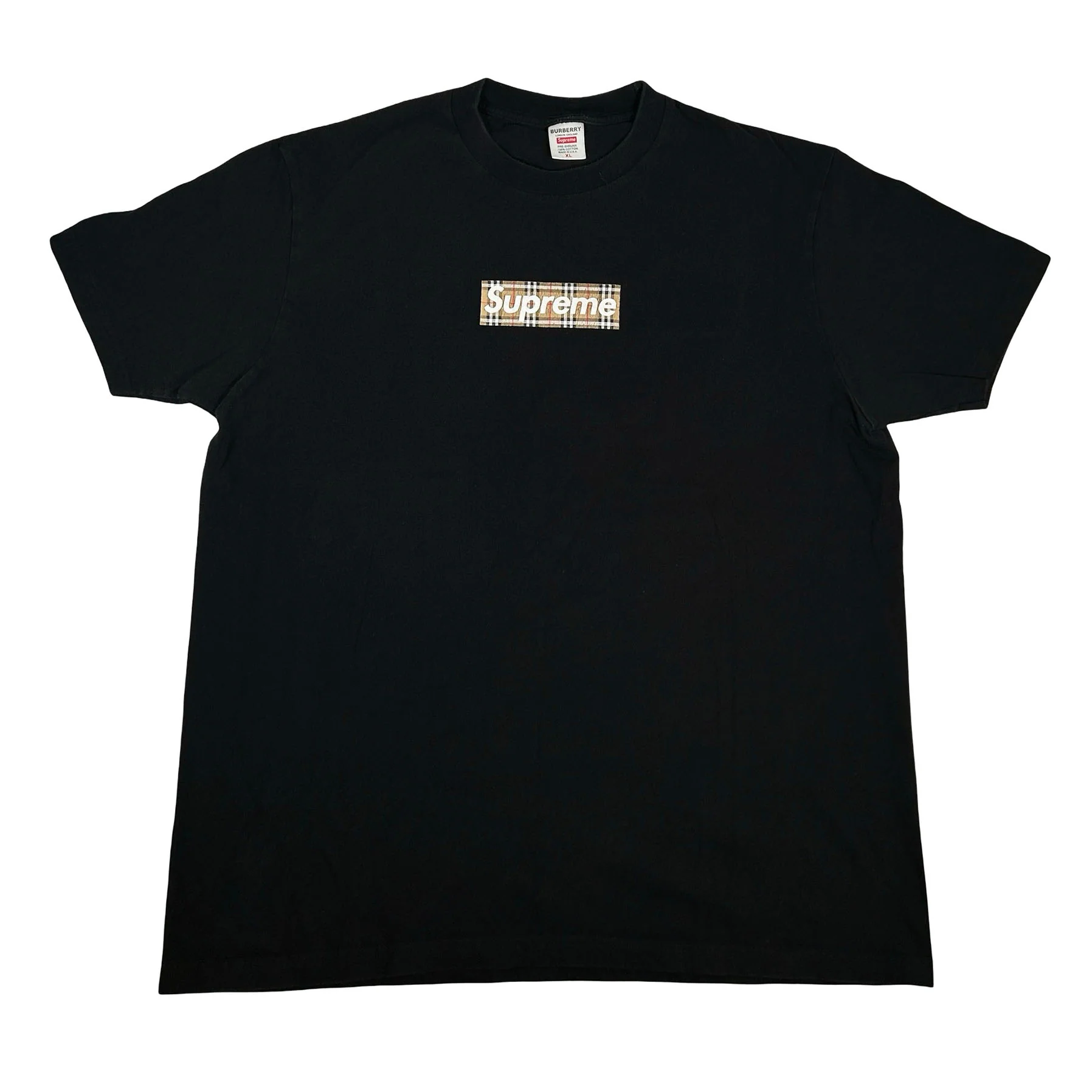 Supreme Burberry Box Logo Tee Black [USED] - XL (Used)