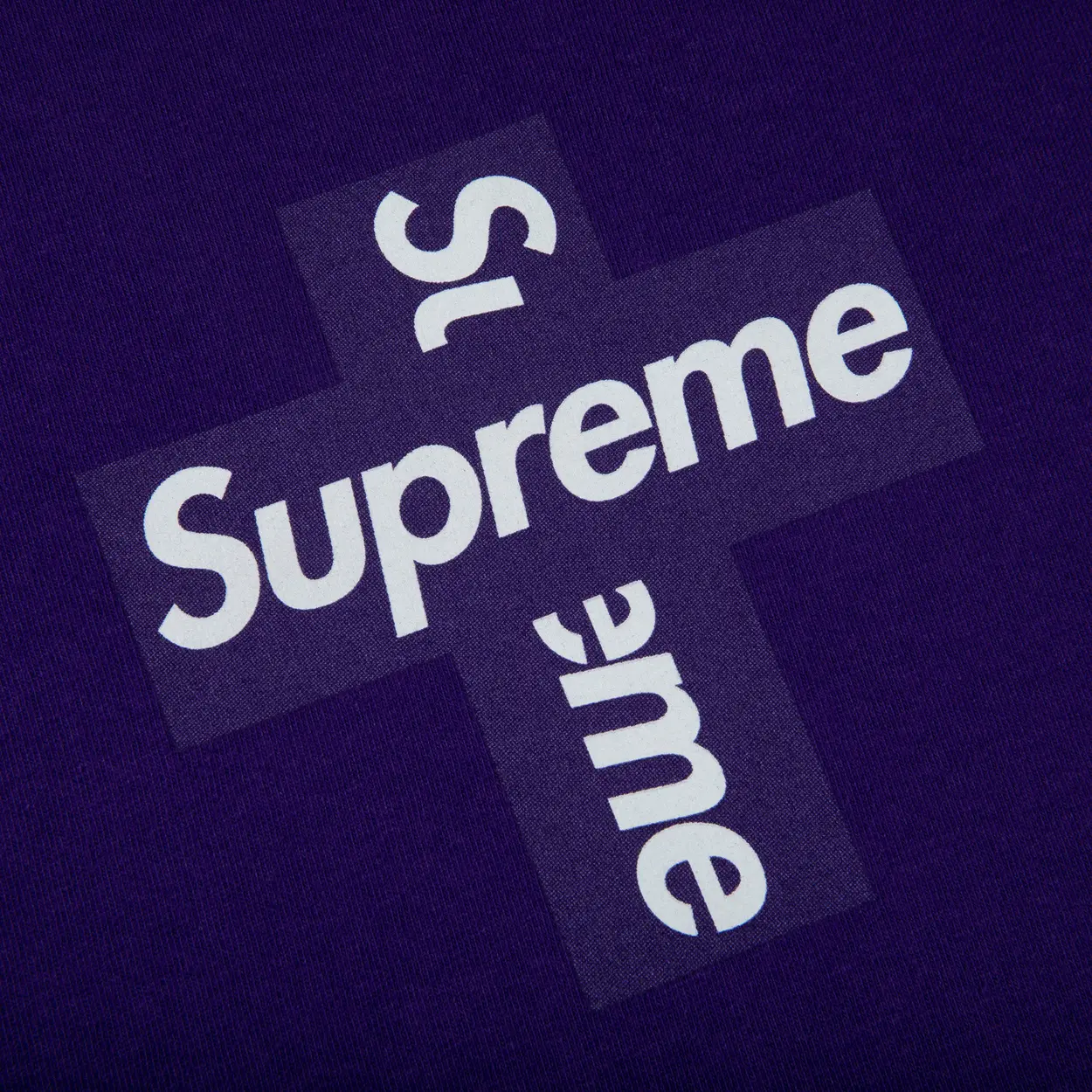Supreme Cross Box Logo Tee Purple [USED] - M (Used) - Image 2