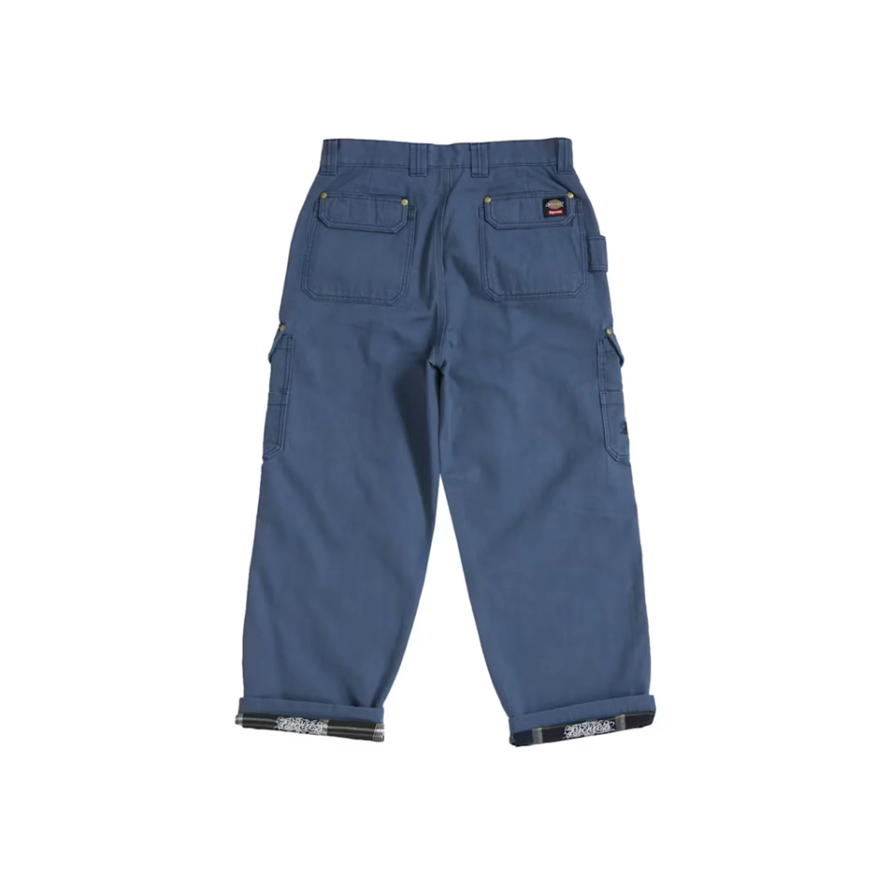 Supreme Dickies Flannel Lined Cargo Pant Blue - Image 2