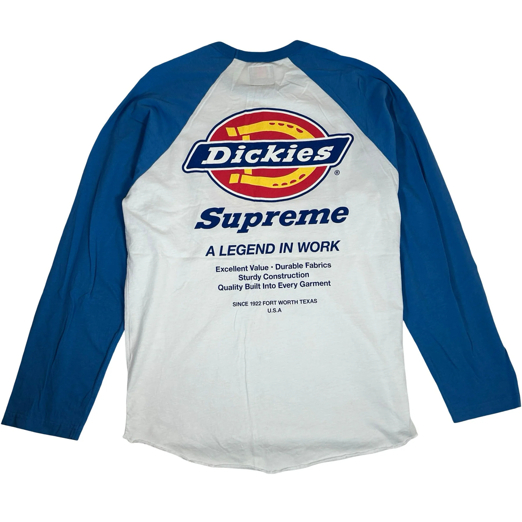 Supreme Dickies Raglan L/S Top Blue [USED] - S (Used) - Image 2