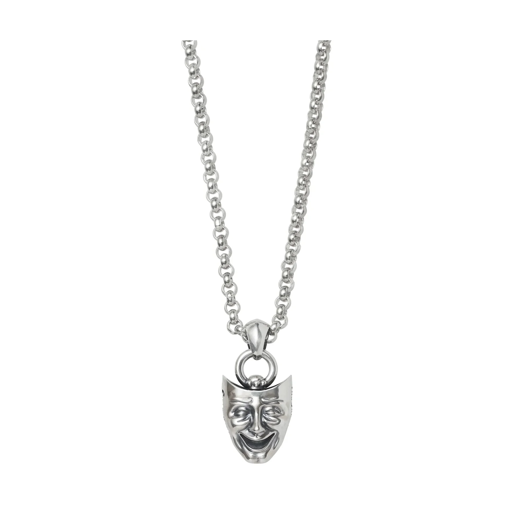 Supreme Drama Masks Smile Pendant Necklace Silver