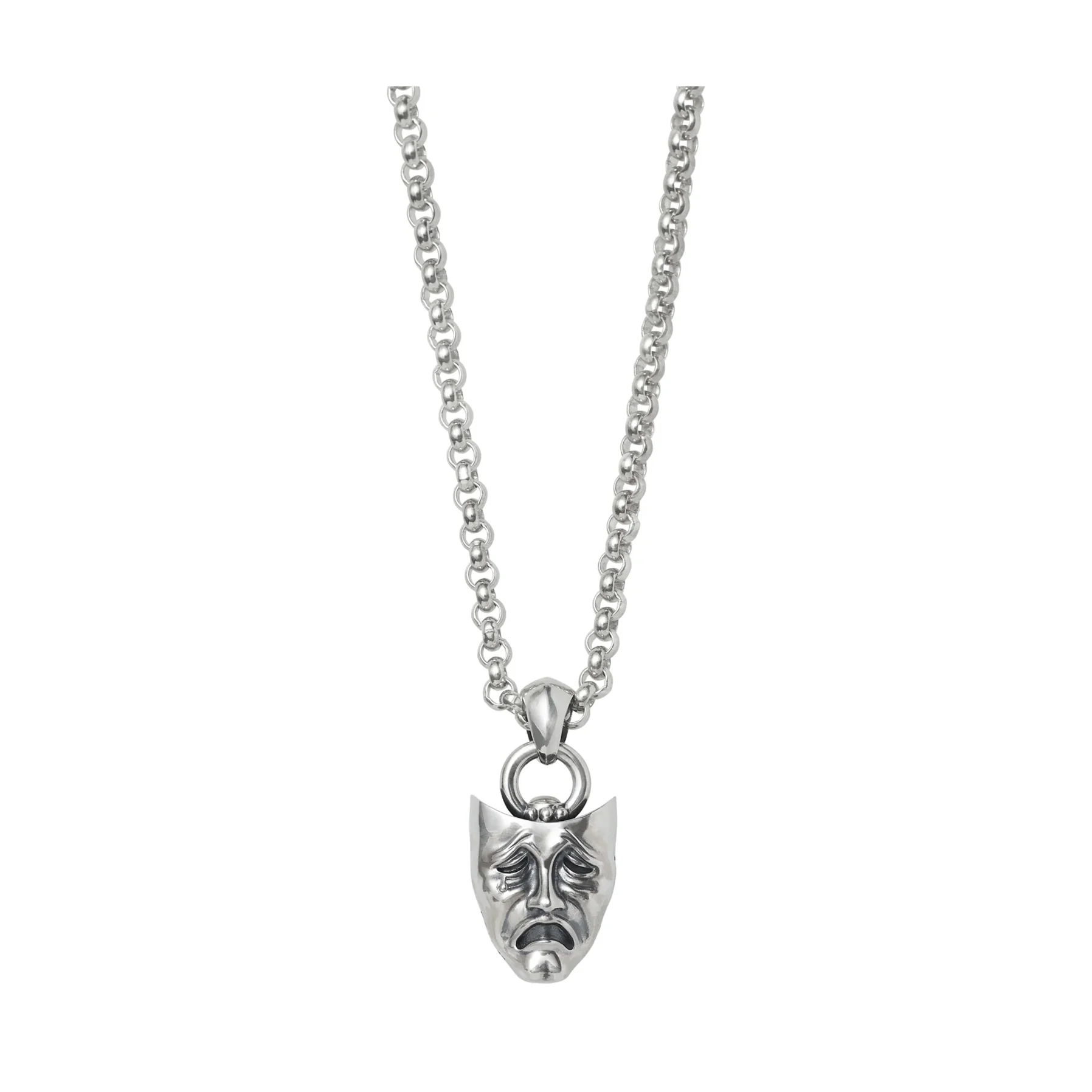 Supreme Drama Masks Smile Pendant Necklace Silver - Image 2