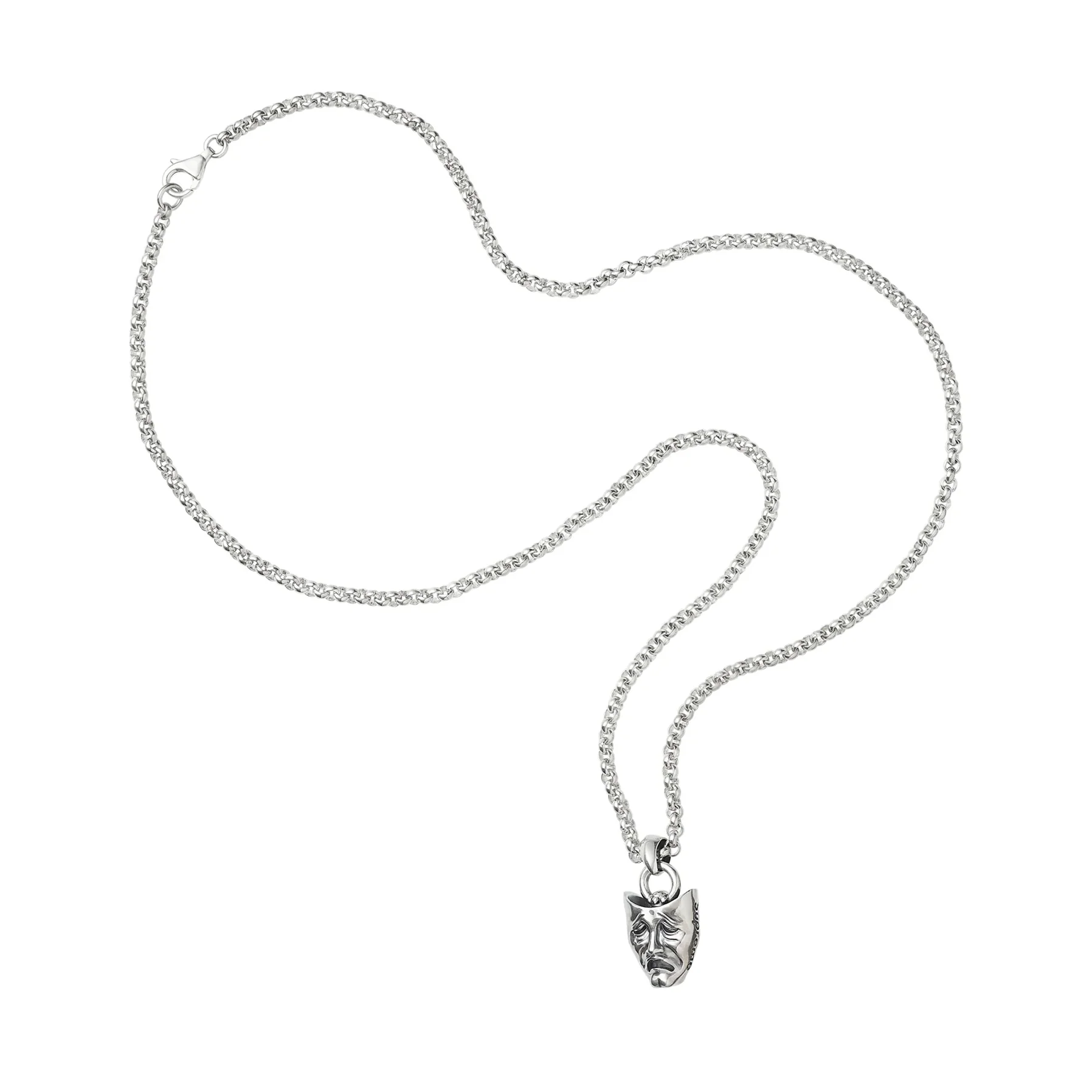 Supreme Drama Masks Smile Pendant Necklace Silver - Image 4