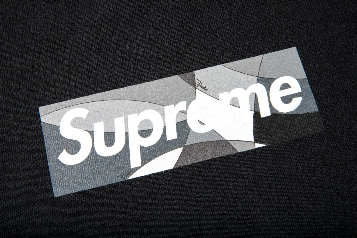 Supreme Emilio Pucci Box Logo Tee Black/Black [USED] - L (Used) - Image 2