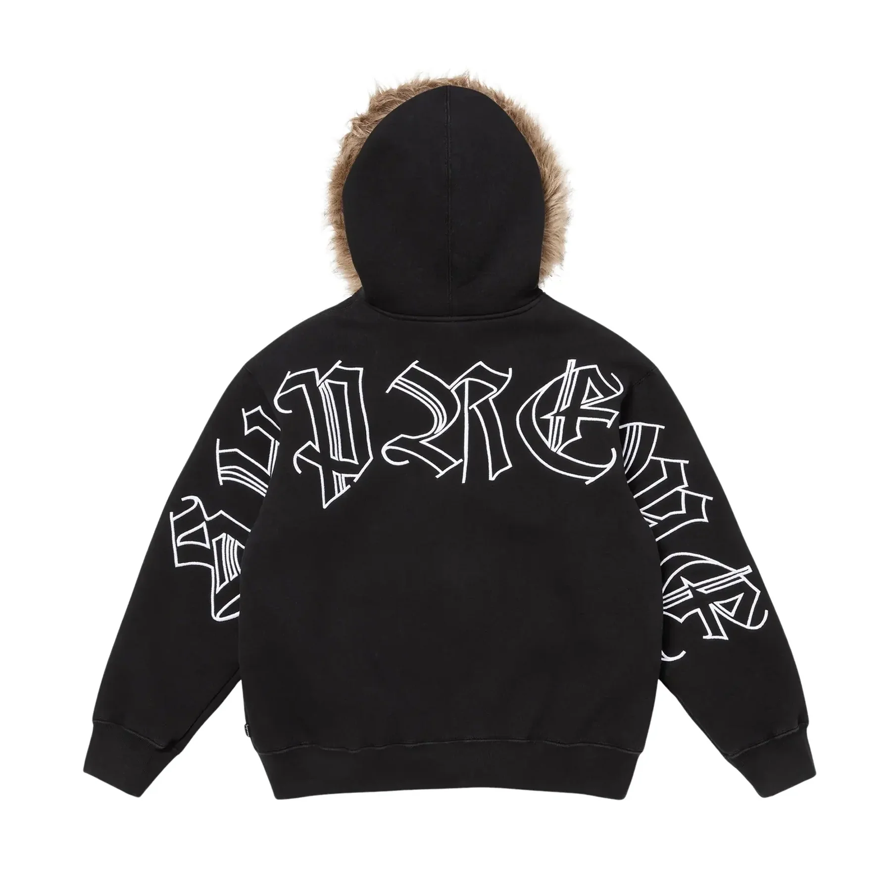 Supreme Faux Fur Zip Up Hooded Sweatshirt Black [USED] - M (Used)