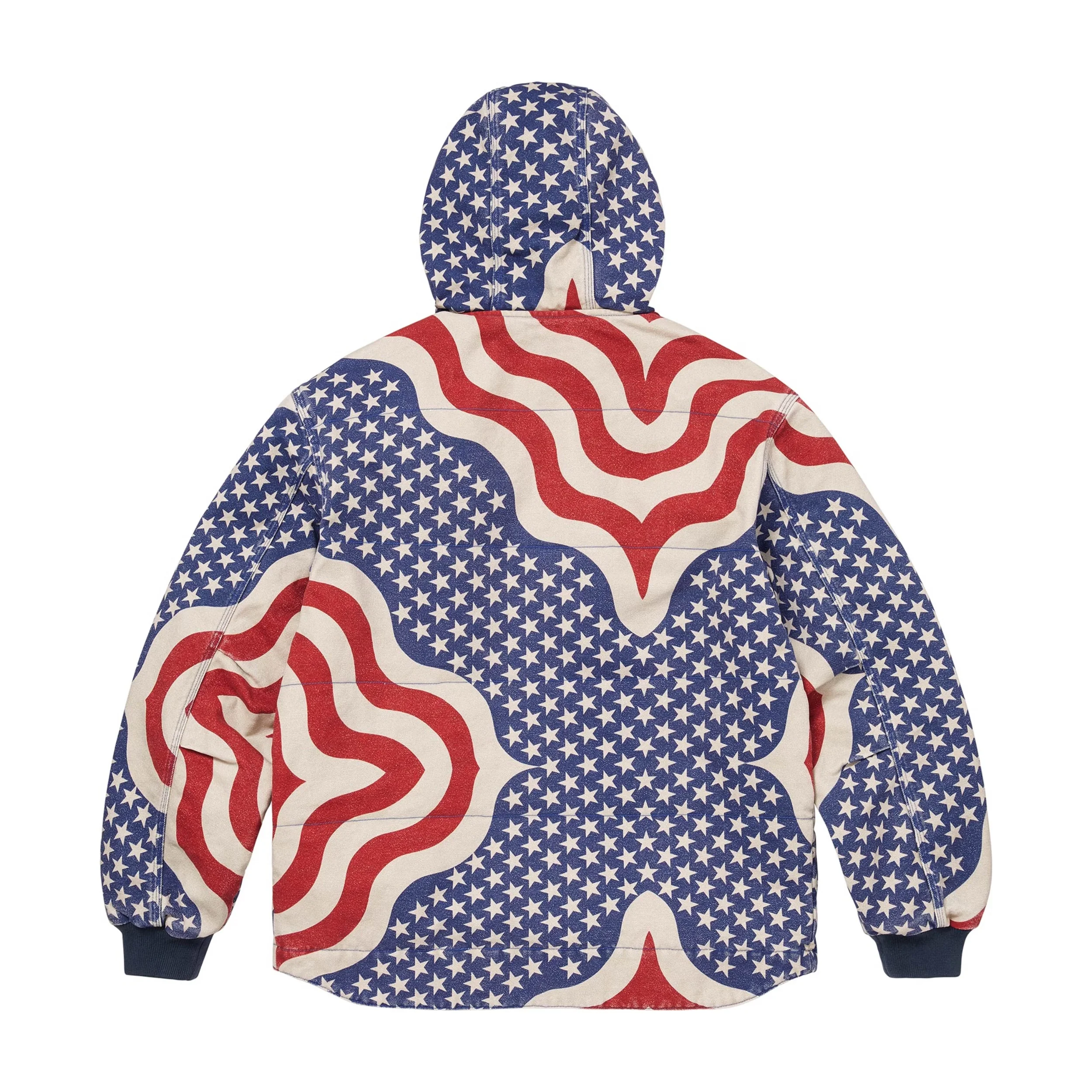 Supreme Flag Quilted Hooded Work Jacket Multicolor - Image 2