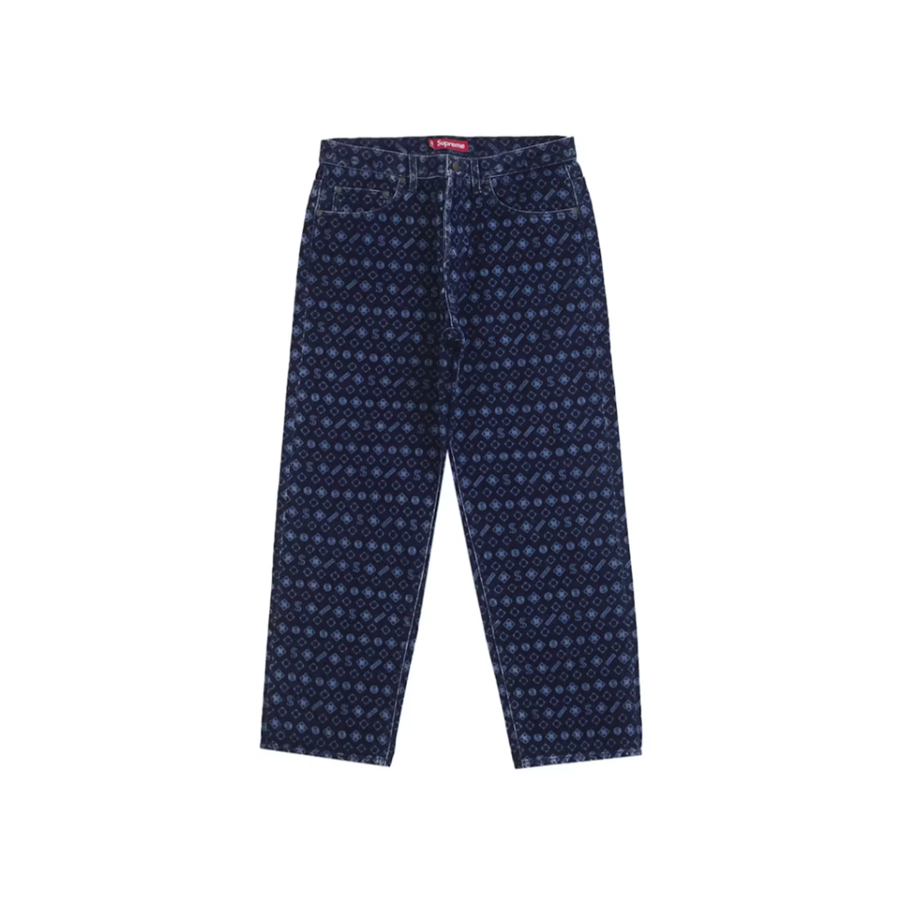 Supreme Flocked Loose Fit Jean Blue