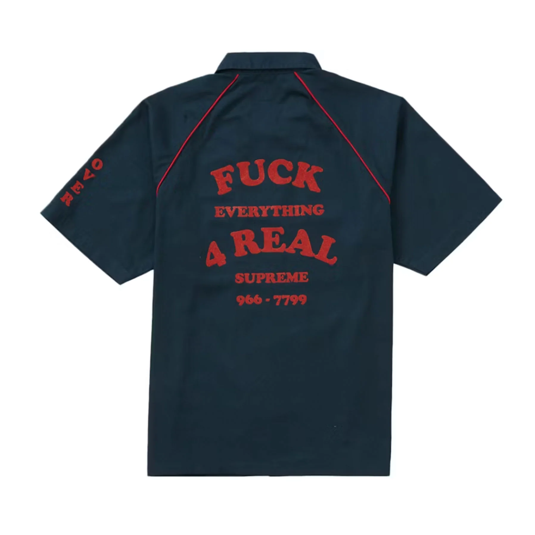 Supreme Fuck Everything S/S Work Shirt Light Navy [USED] - M (Used) - Image 2