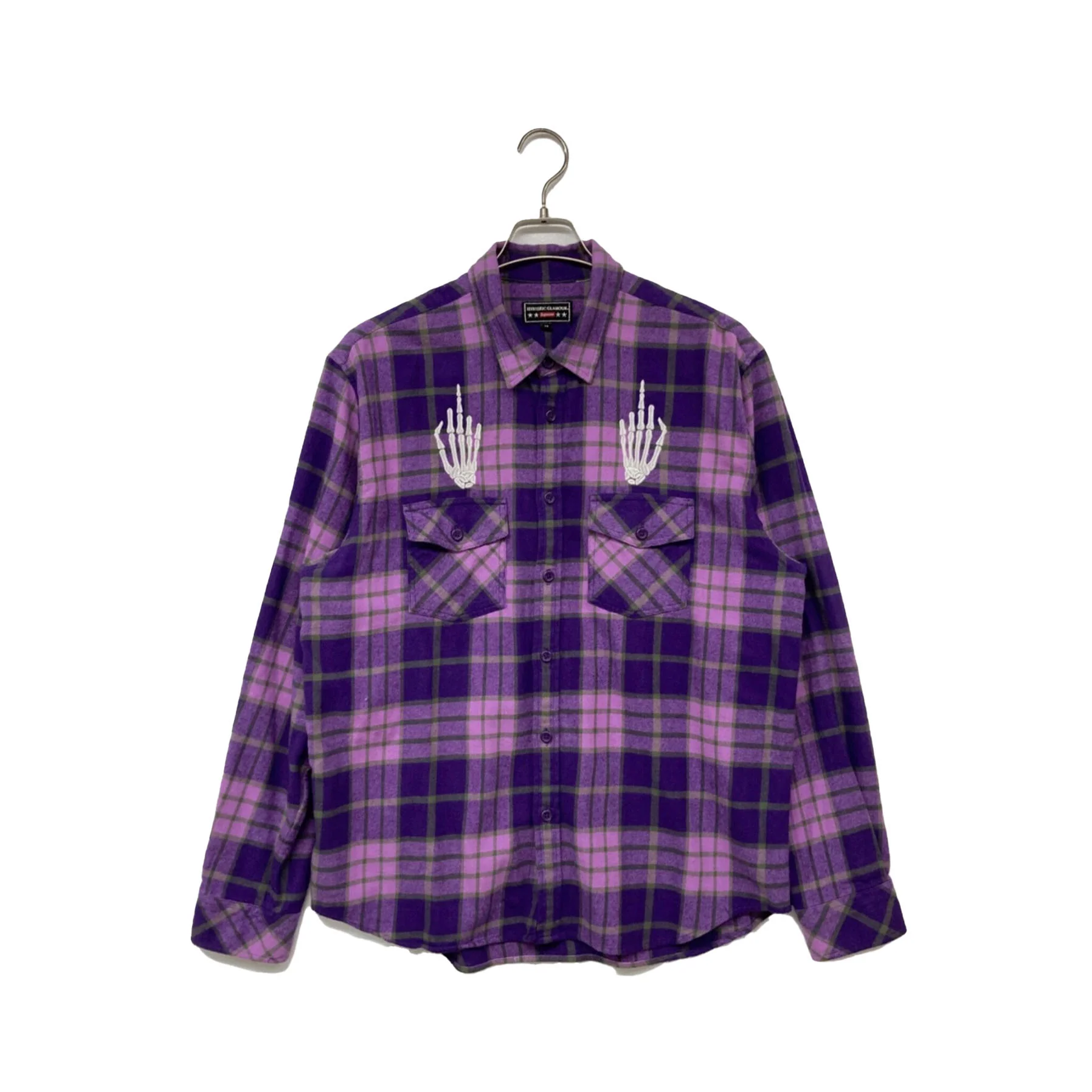 Supreme Hystreic Glamour Plaid Flannel Shirt Purple [USED] - L (Used)