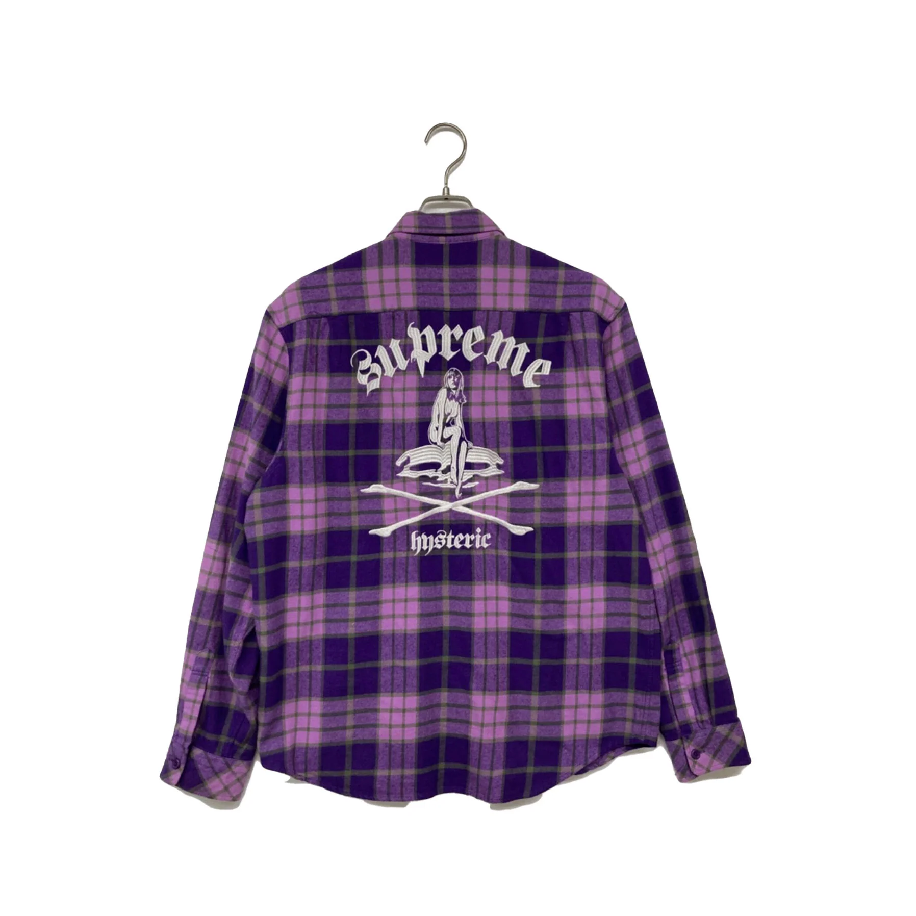 Supreme Hystreic Glamour Plaid Flannel Shirt Purple [USED] - L (Used) - Image 2