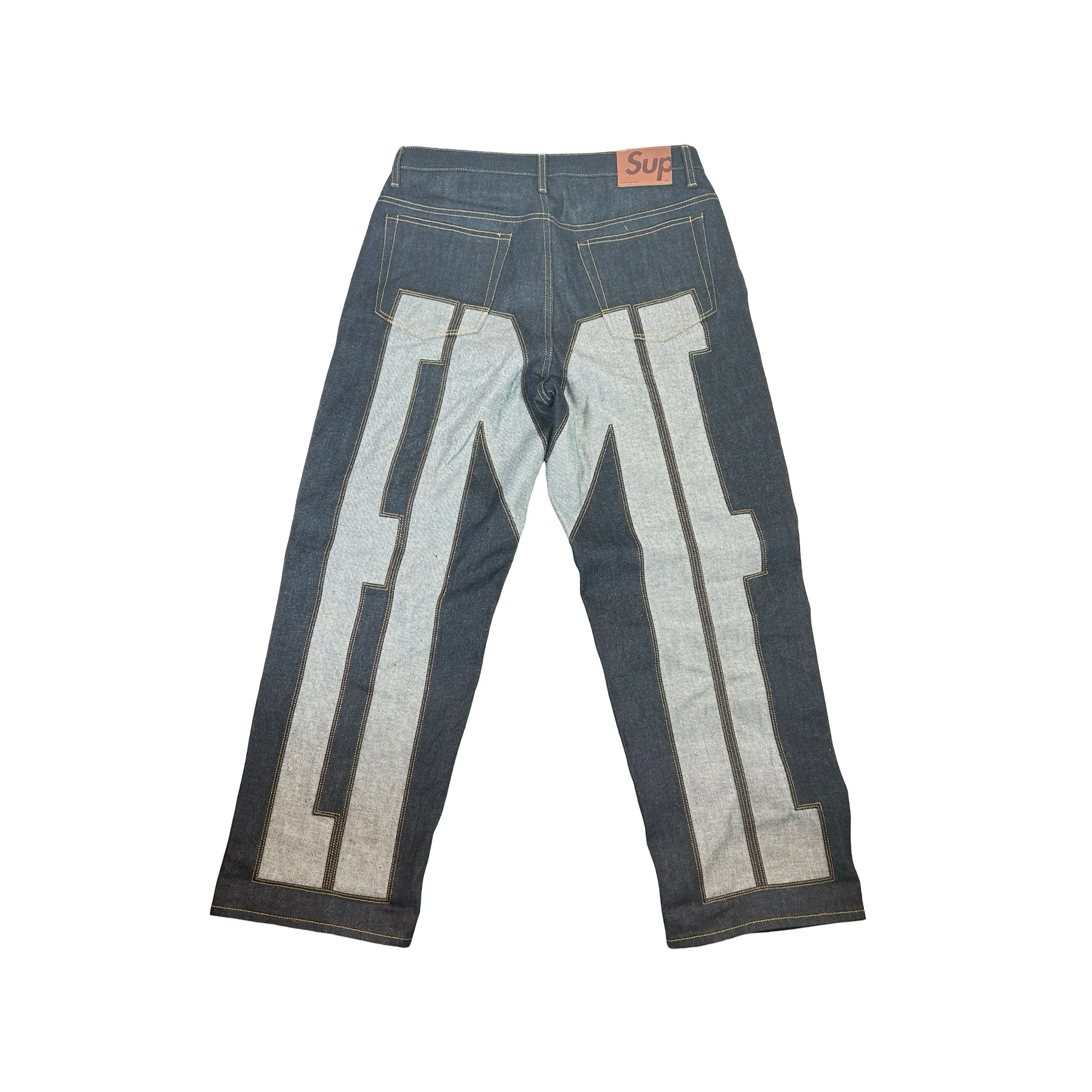 Supreme Inset Spellout Baggy Jean Rigid Indigo [USED] - 32 (Used) - Image 2