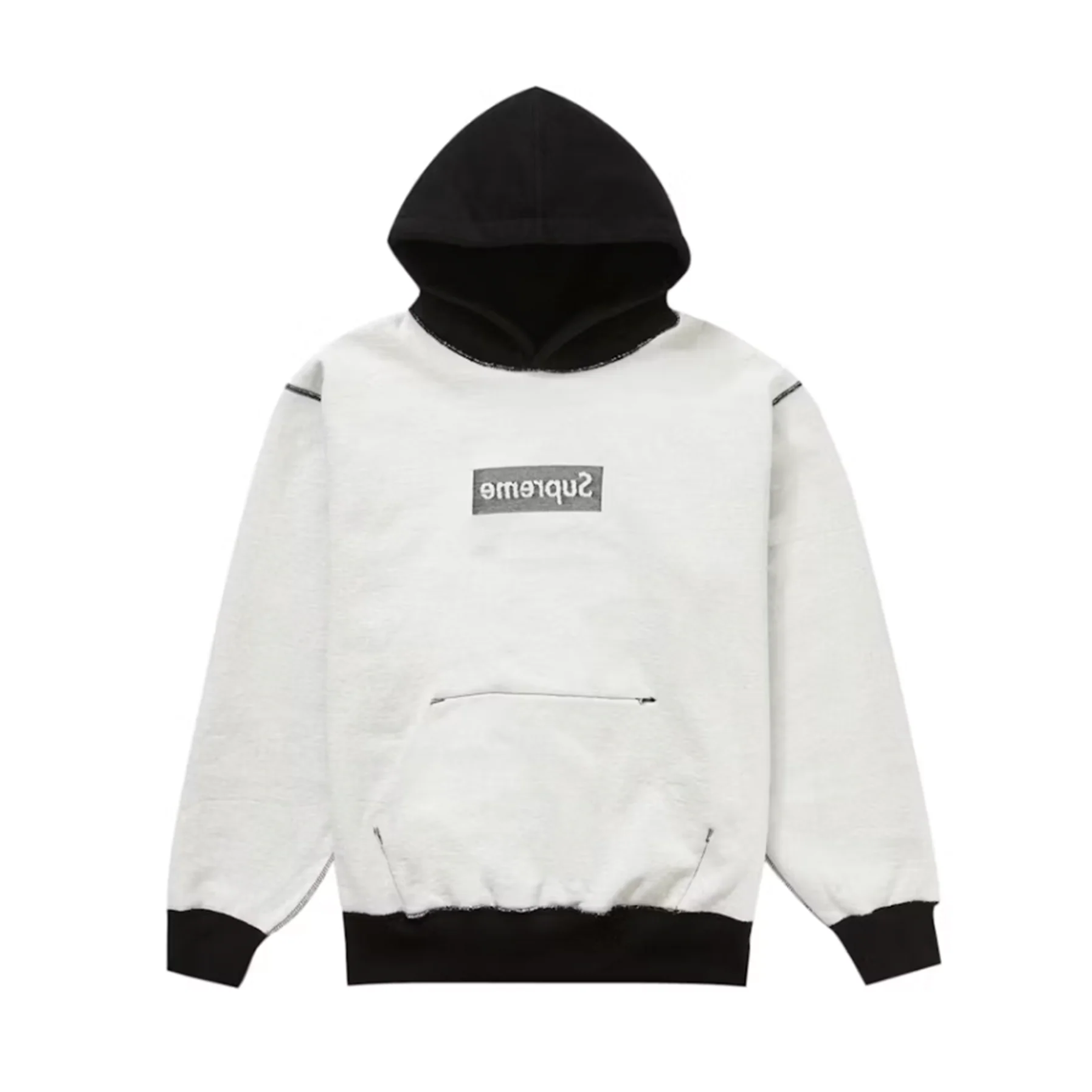 Supreme Inside Out Box Logo Hooded Sweatshirt Black - Image 2