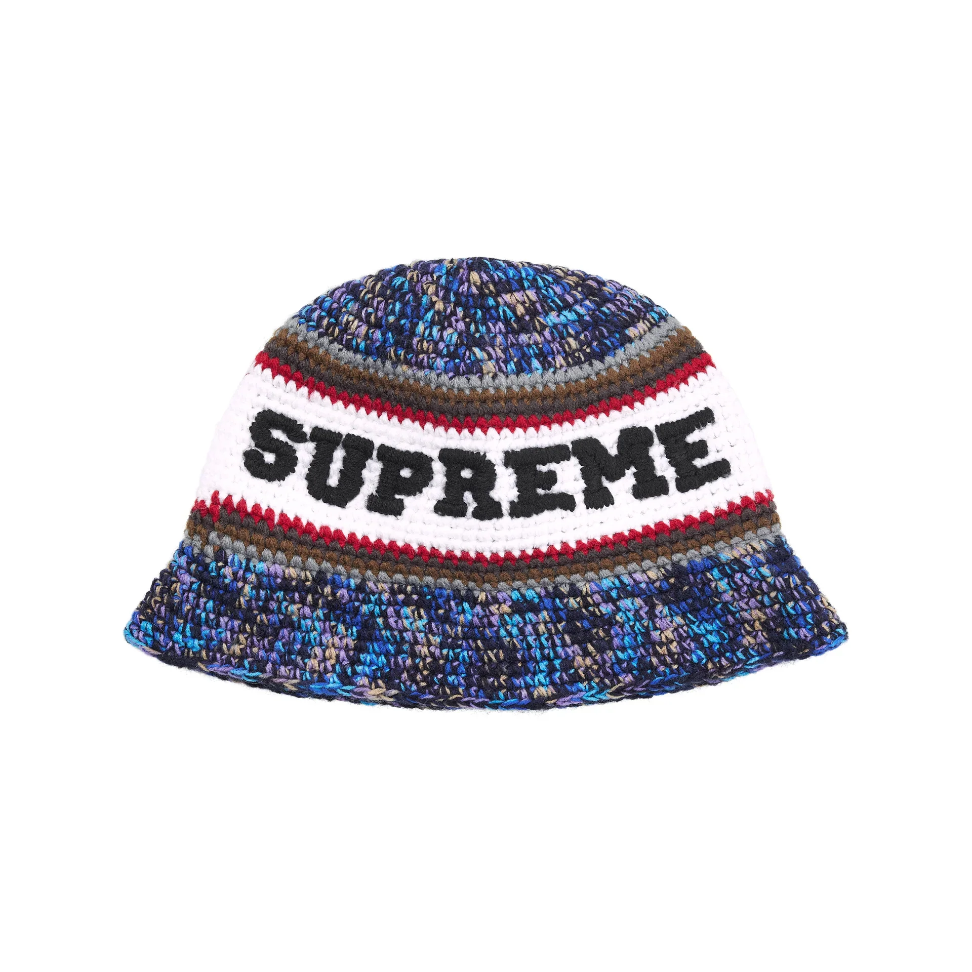 Supreme Knit Logo Crusher Hat (SS26) Navy