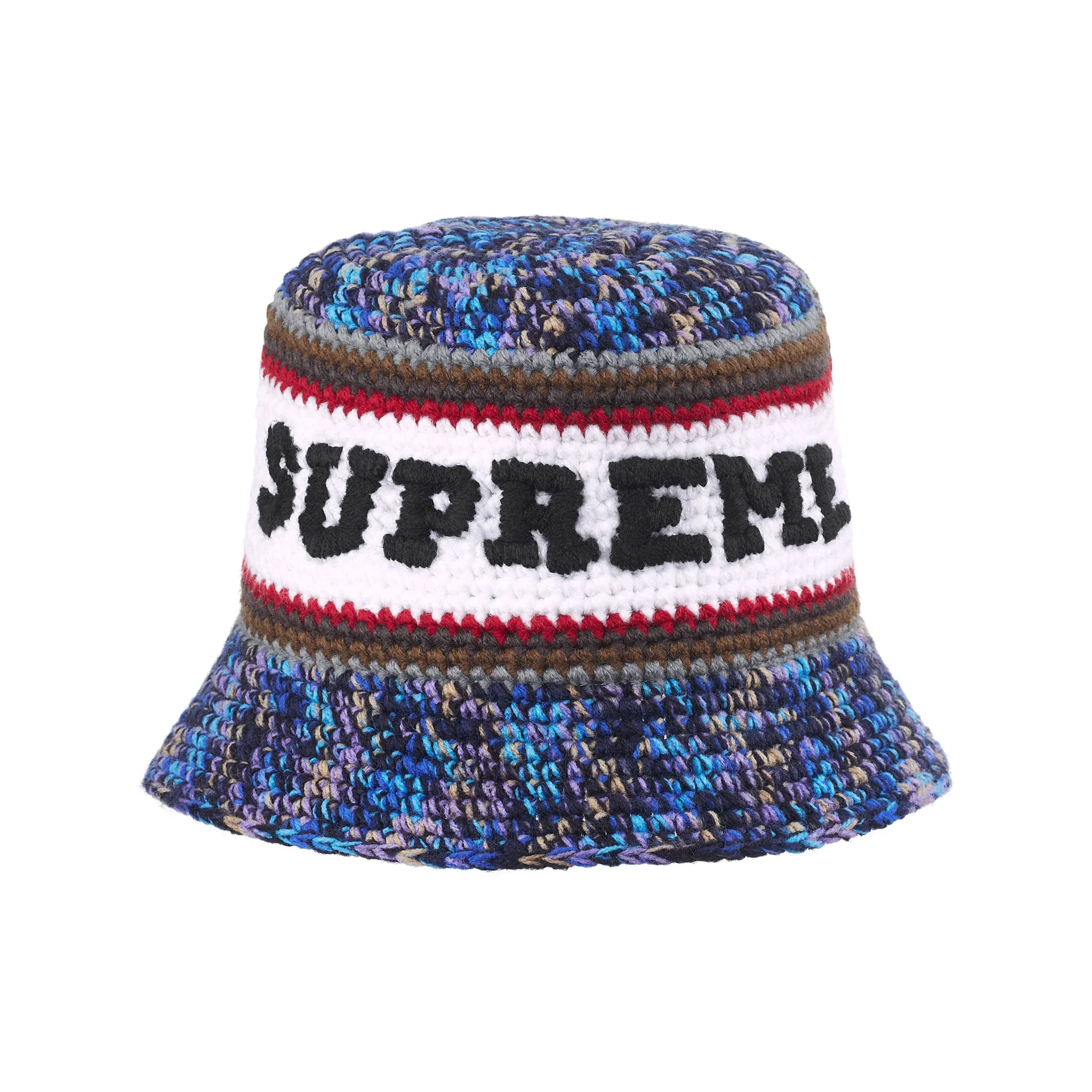 Supreme Knit Logo Crusher Hat (SS26) Navy - Image 2