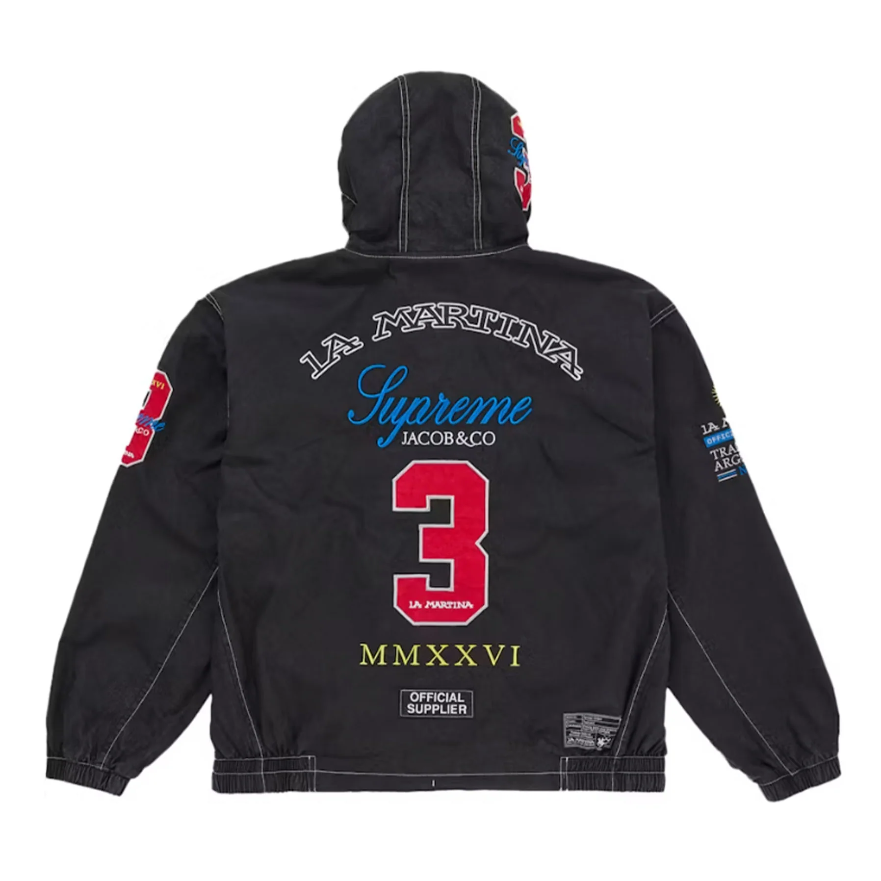 Supreme La Martina Lightweight Hooded Jacket Black - Image 2