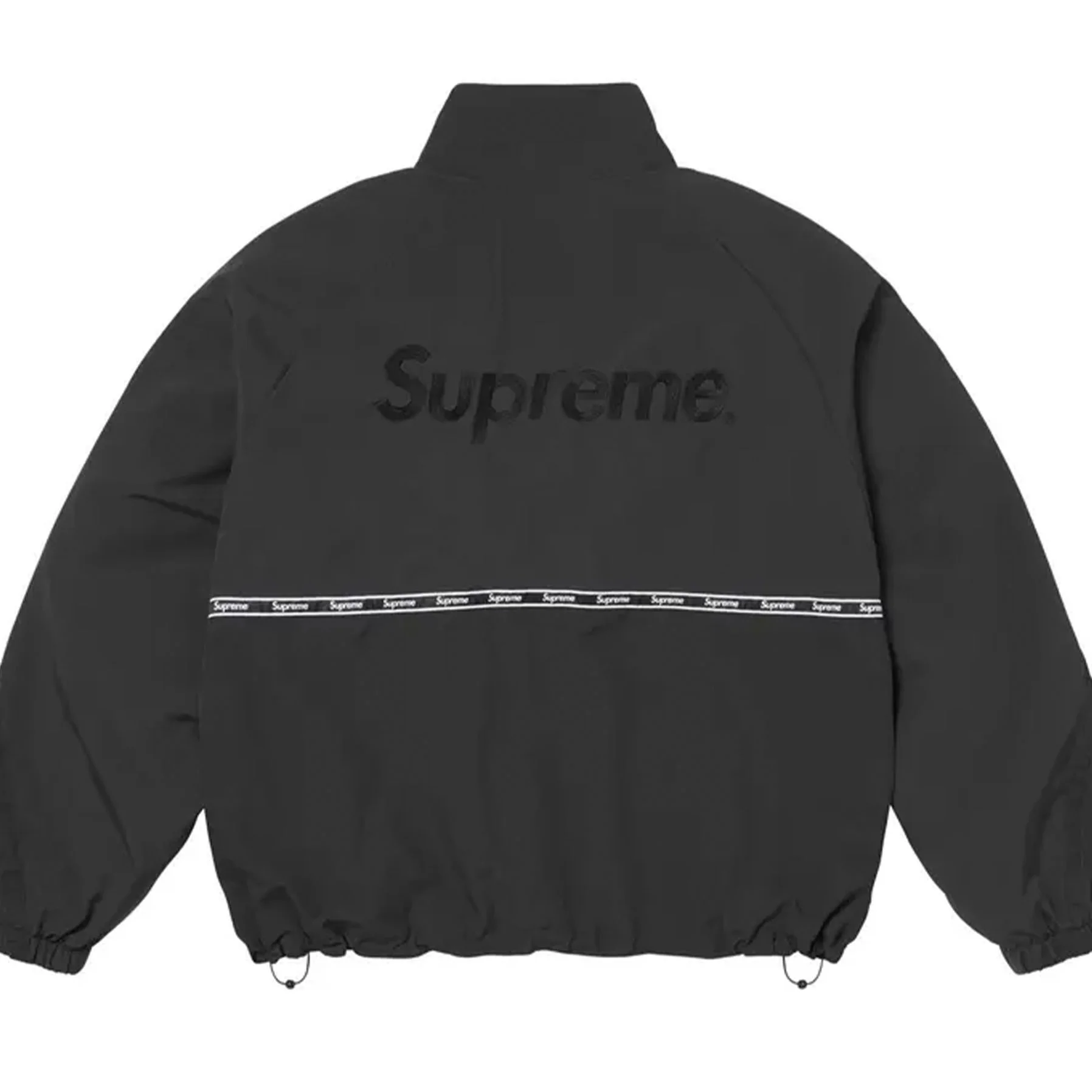 Supreme Logo Taping Track Jacket Black - Image 2