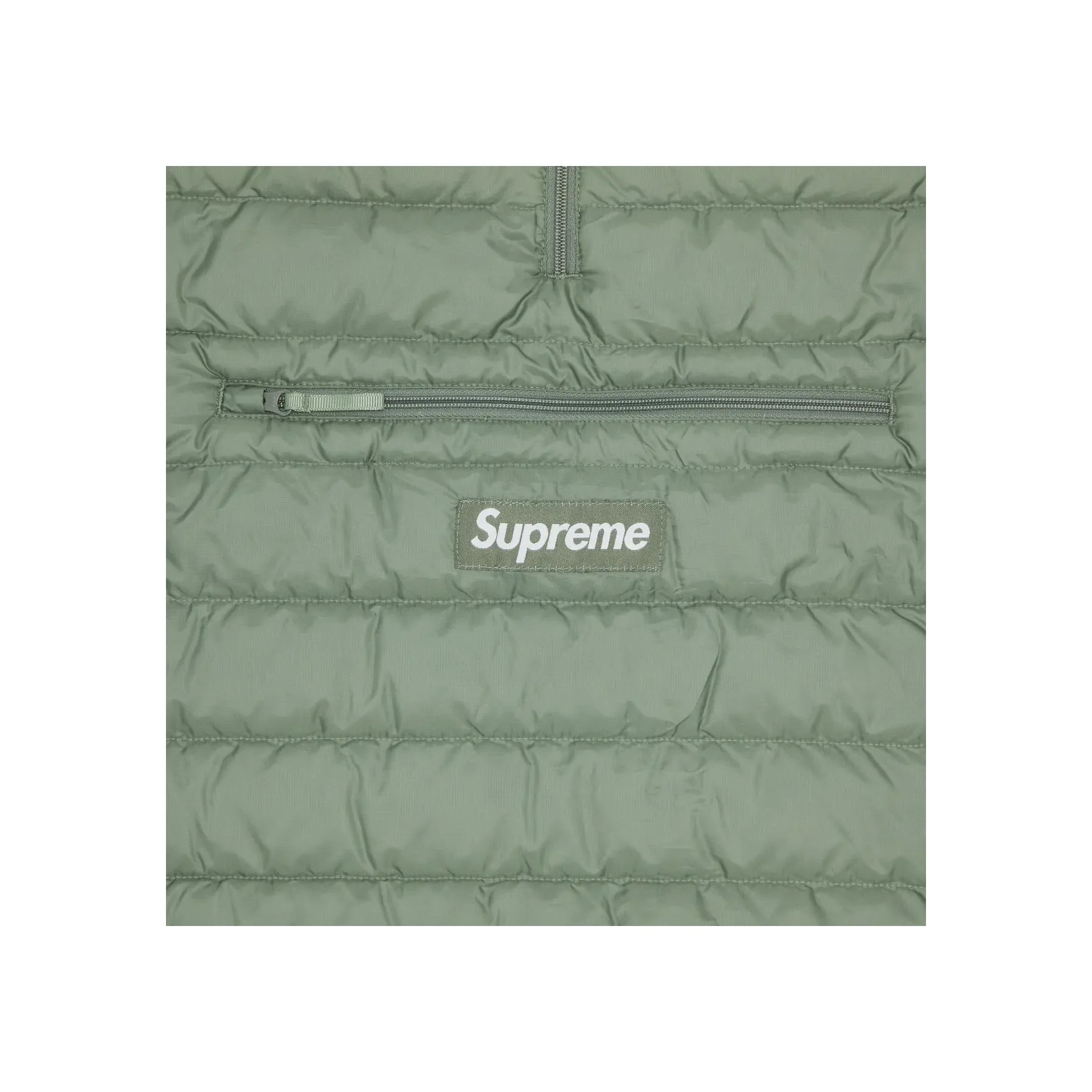 Supreme Micro Down Half Zip Hooded Pullover Olive [USED] - M (Used) - Image 3