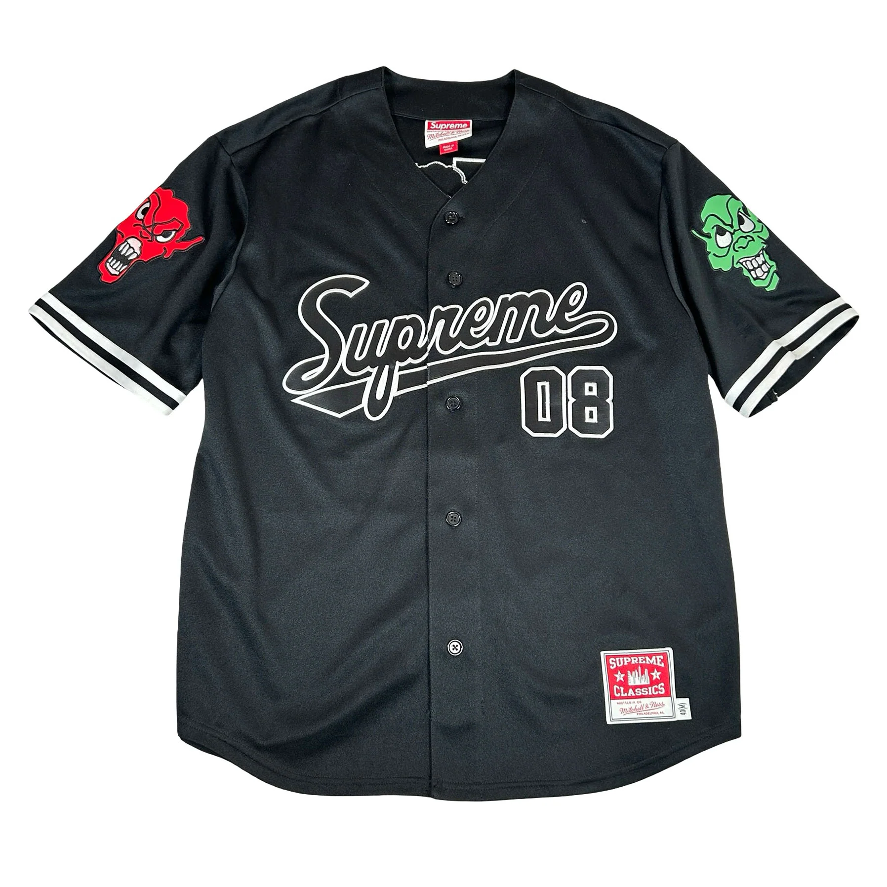 Supreme Mitchell & Ness Downtown Hell Baseball Jersey Black [USED] - M (Used)