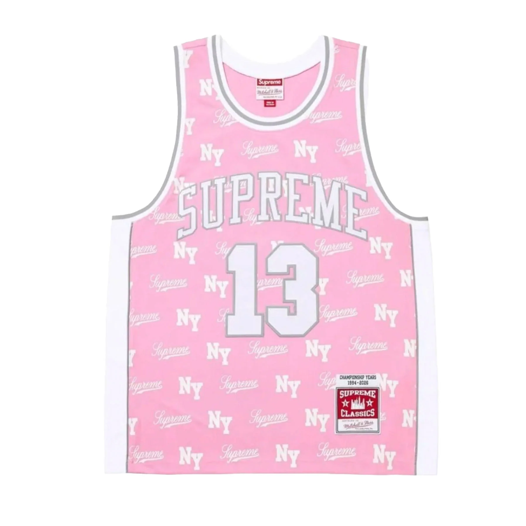 Supreme Mitchell & Ness Monogram Basketball Jersey Pink