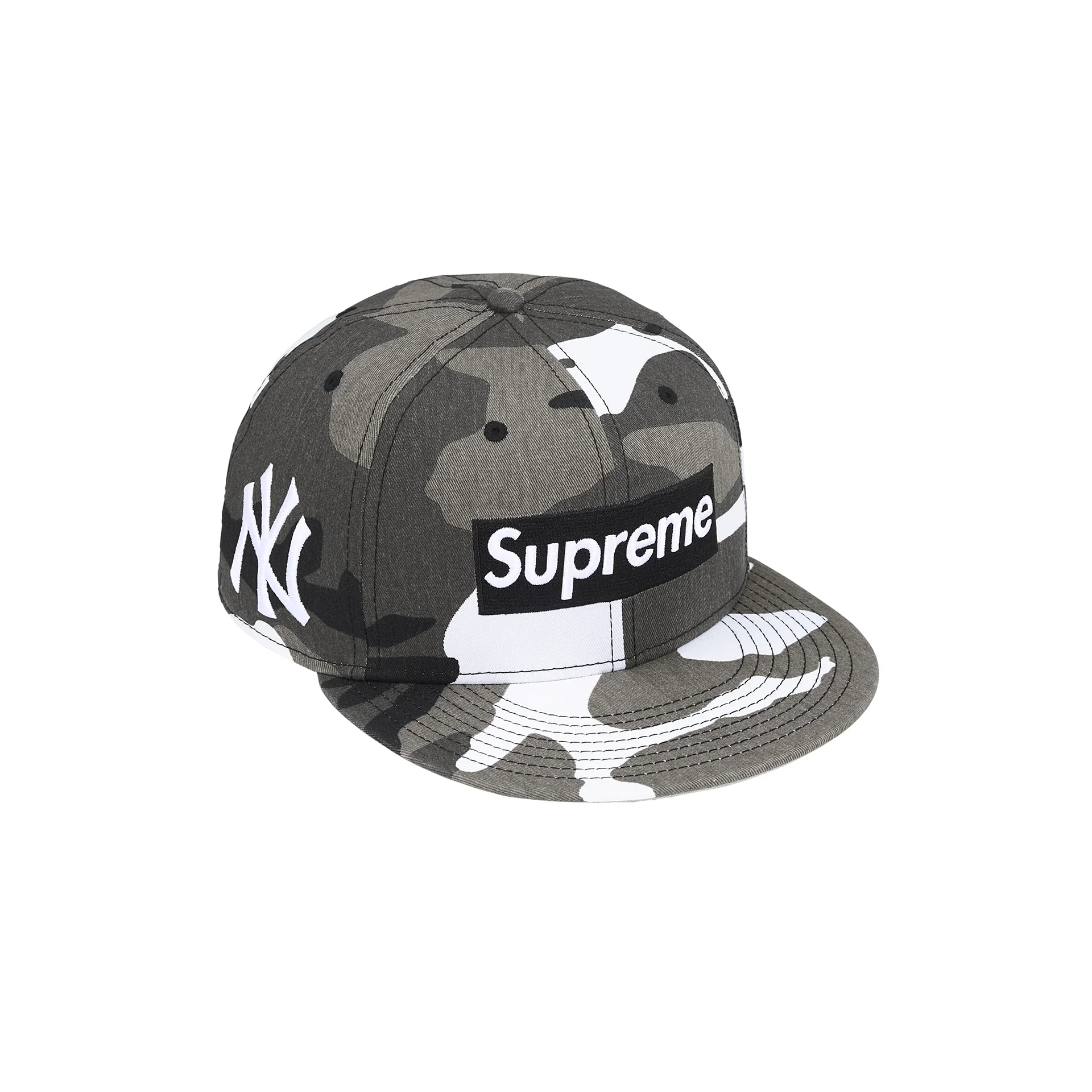 Supreme MLB Teams Box Logo New Era 59Fifty Cap Snow Camo