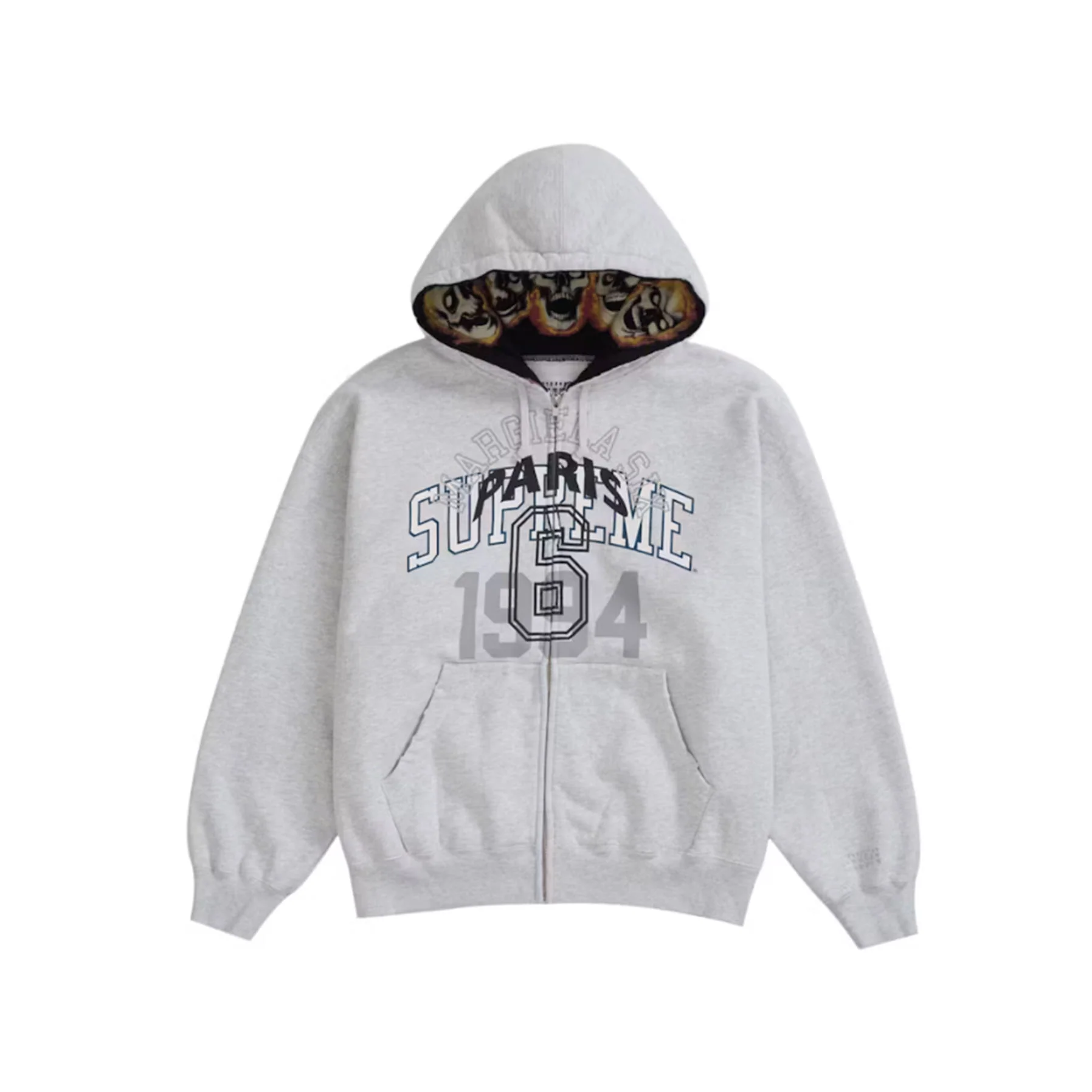 Supreme MM6 Maison Margiela Zip Up Hooded Sweatshirt Ash Grey