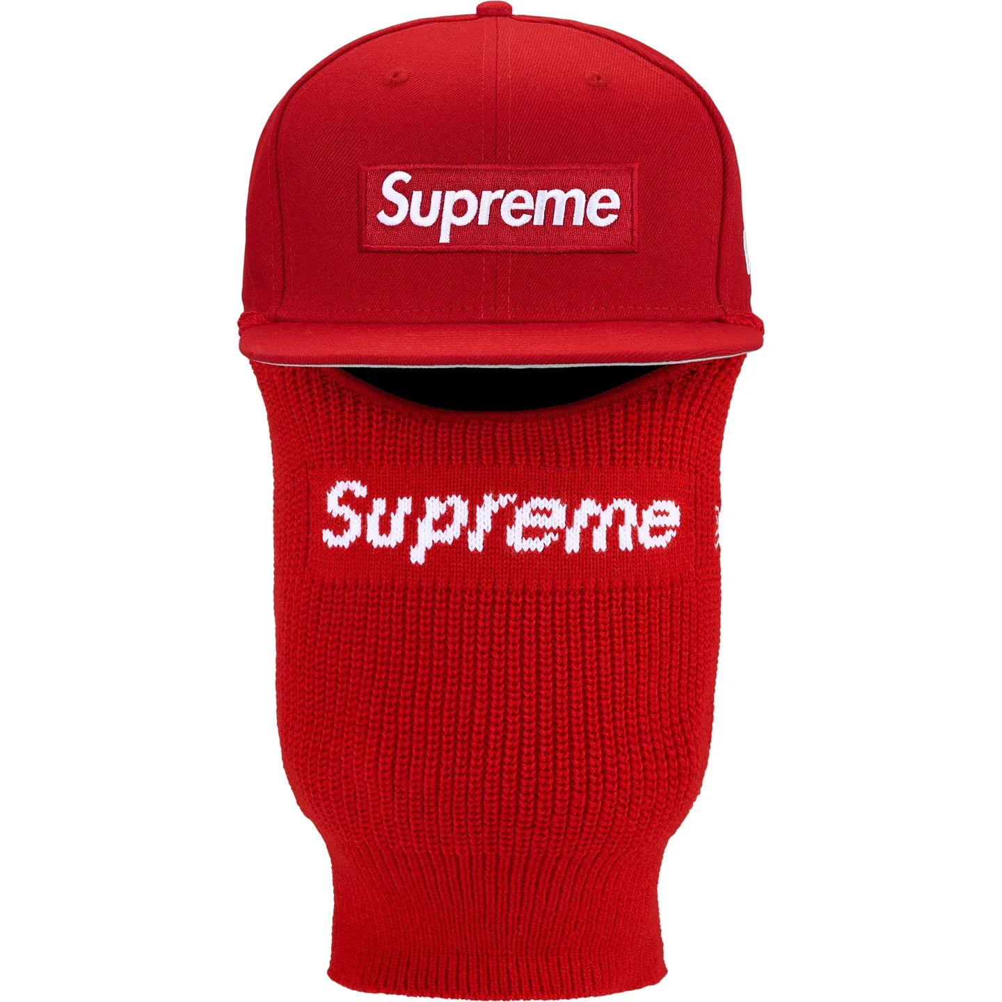 Supreme New Era Box Logo 59Fifty Balaclava Cap Red - Image 3