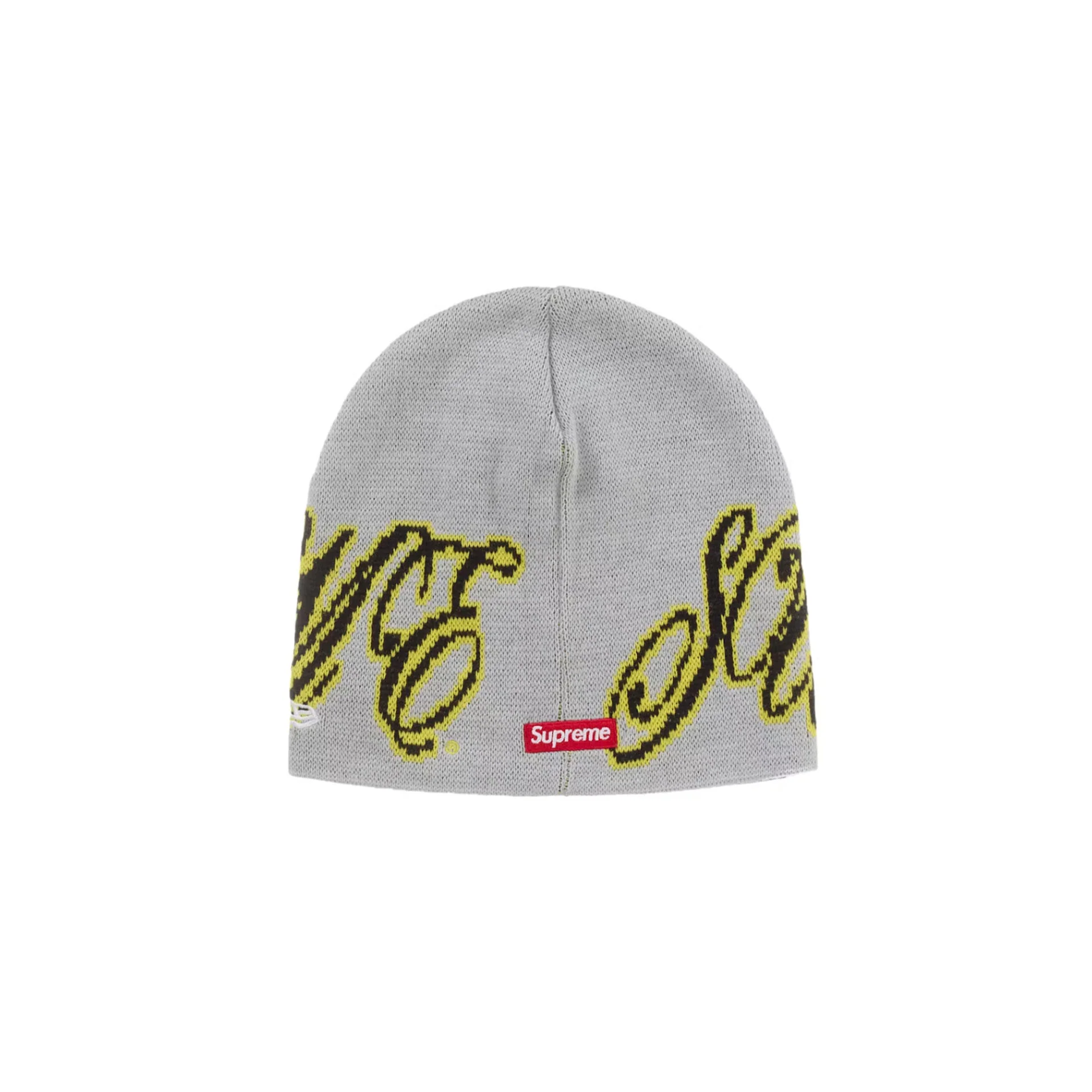Supreme New Era Cursive Beanie Heather Grey