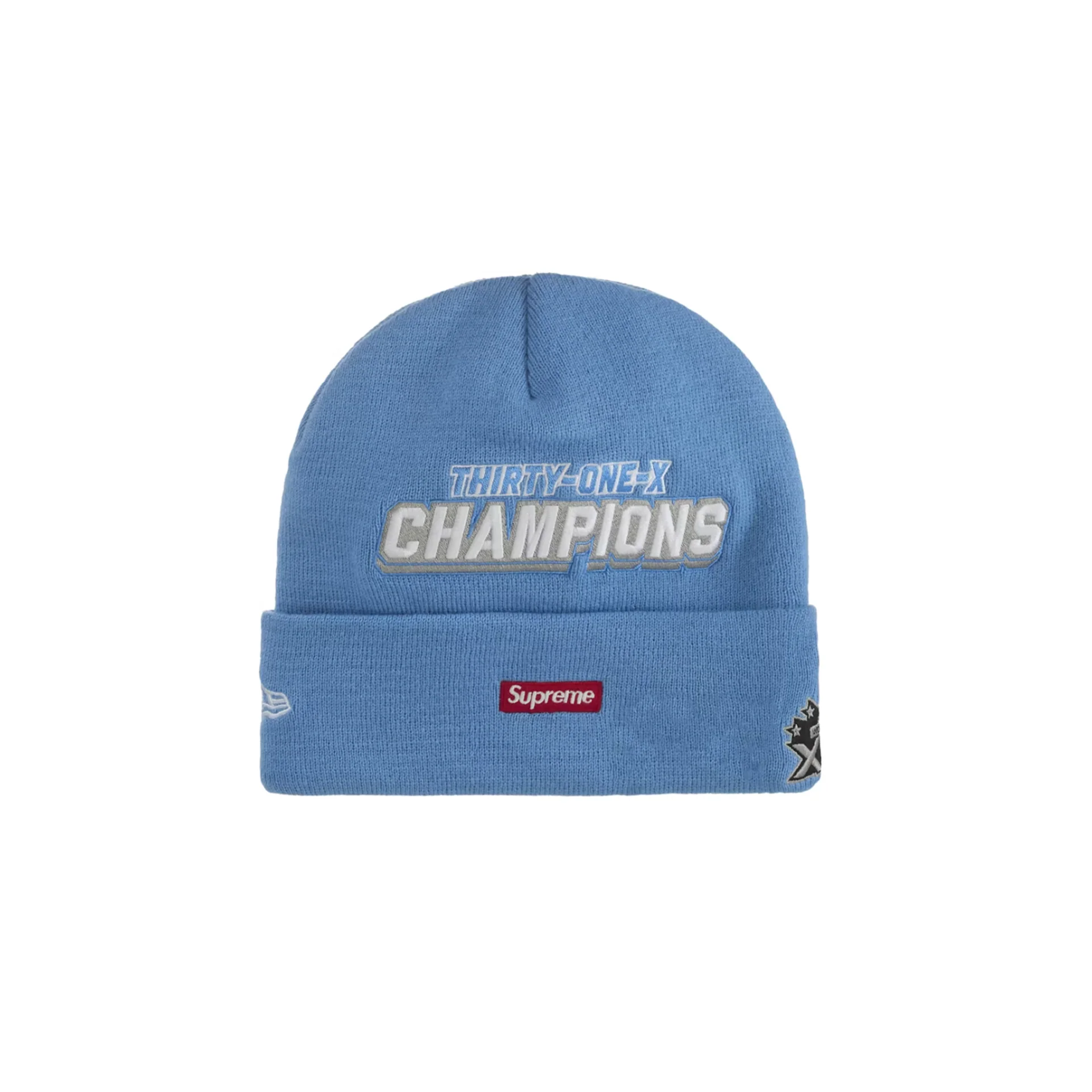 Supreme New Era Football Beanie Light Blue - Image 2