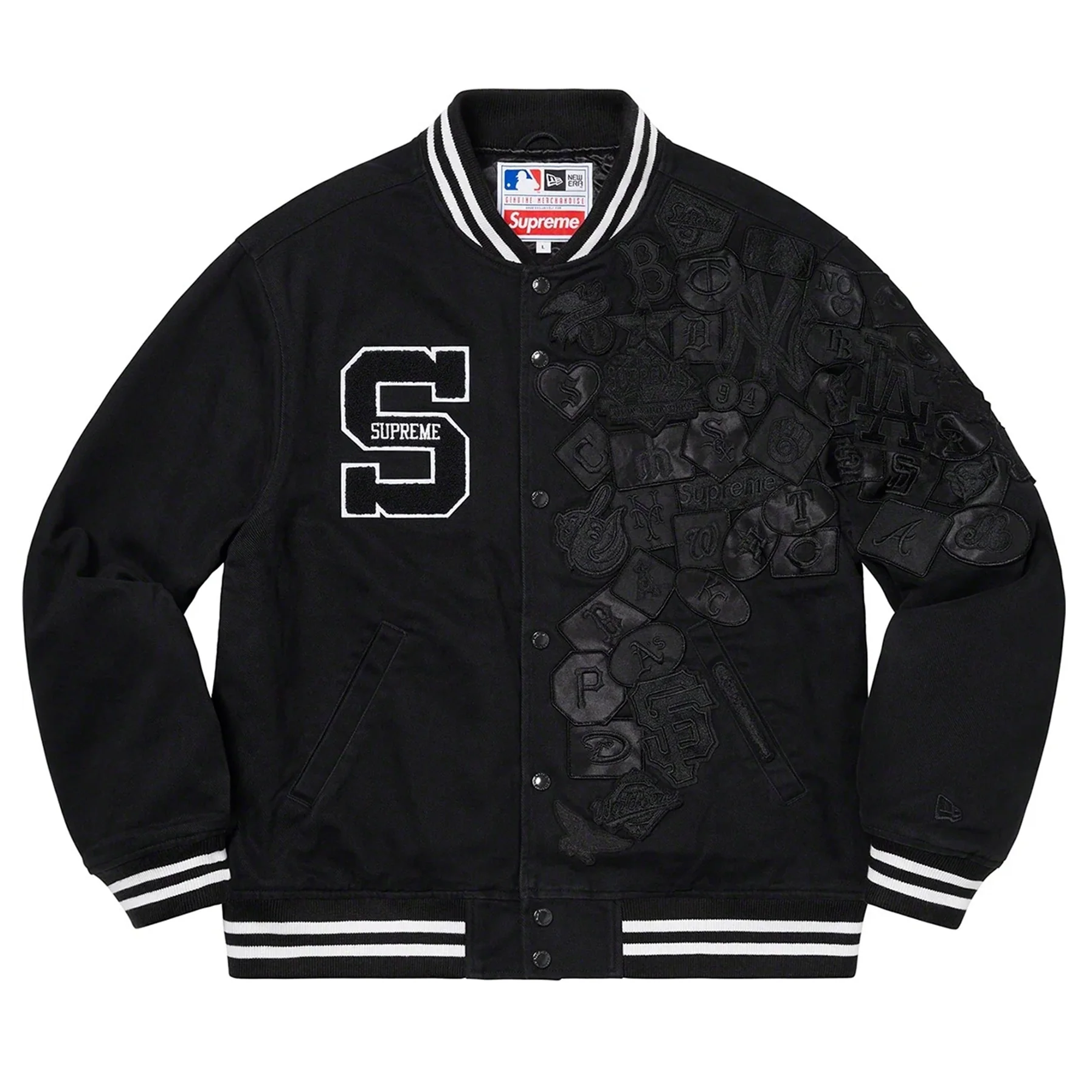 Supreme New Era MLB Varsity Jacket Black [USED] - M (Used)