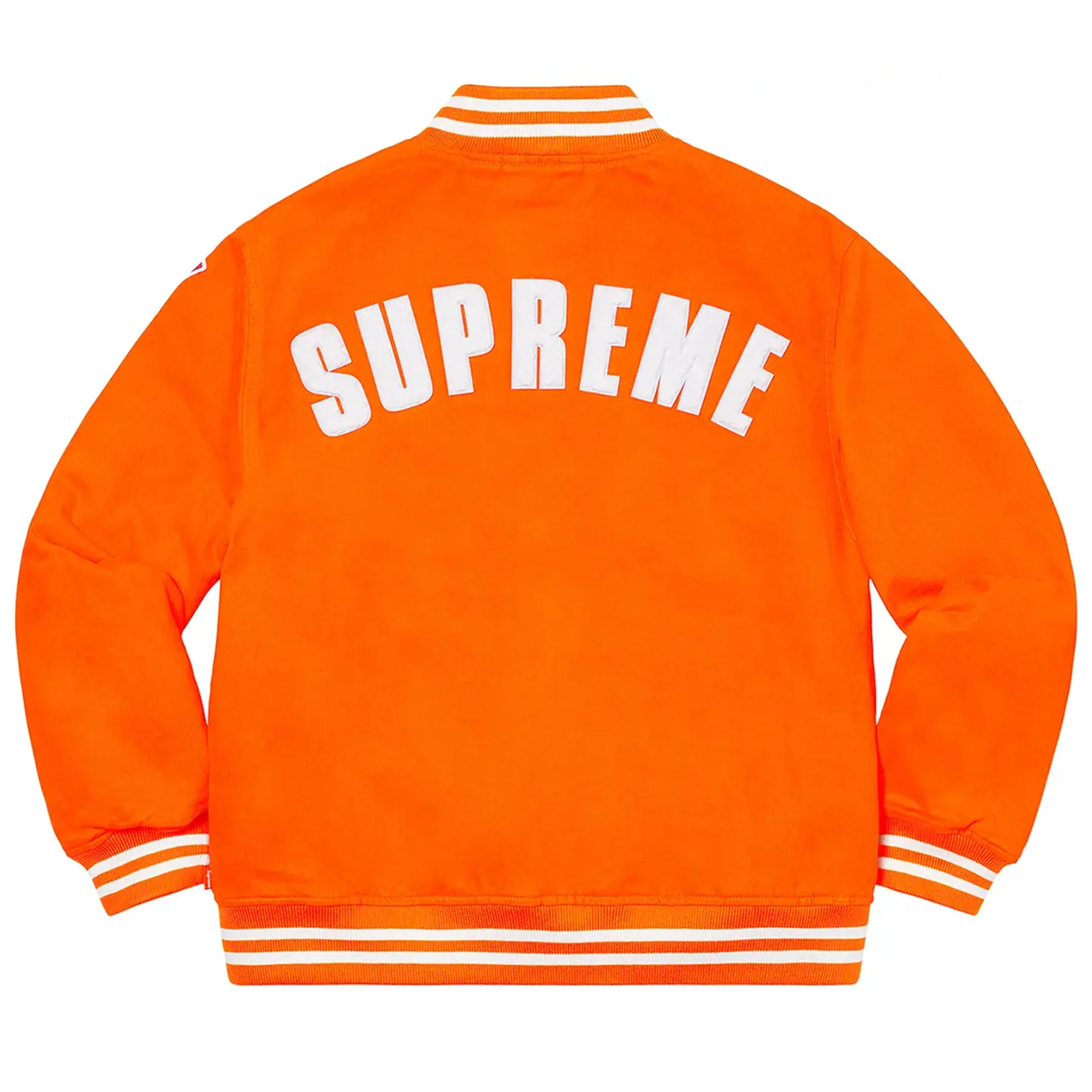 Supreme New Era MLB Varsity Jacket Orange - Image 2