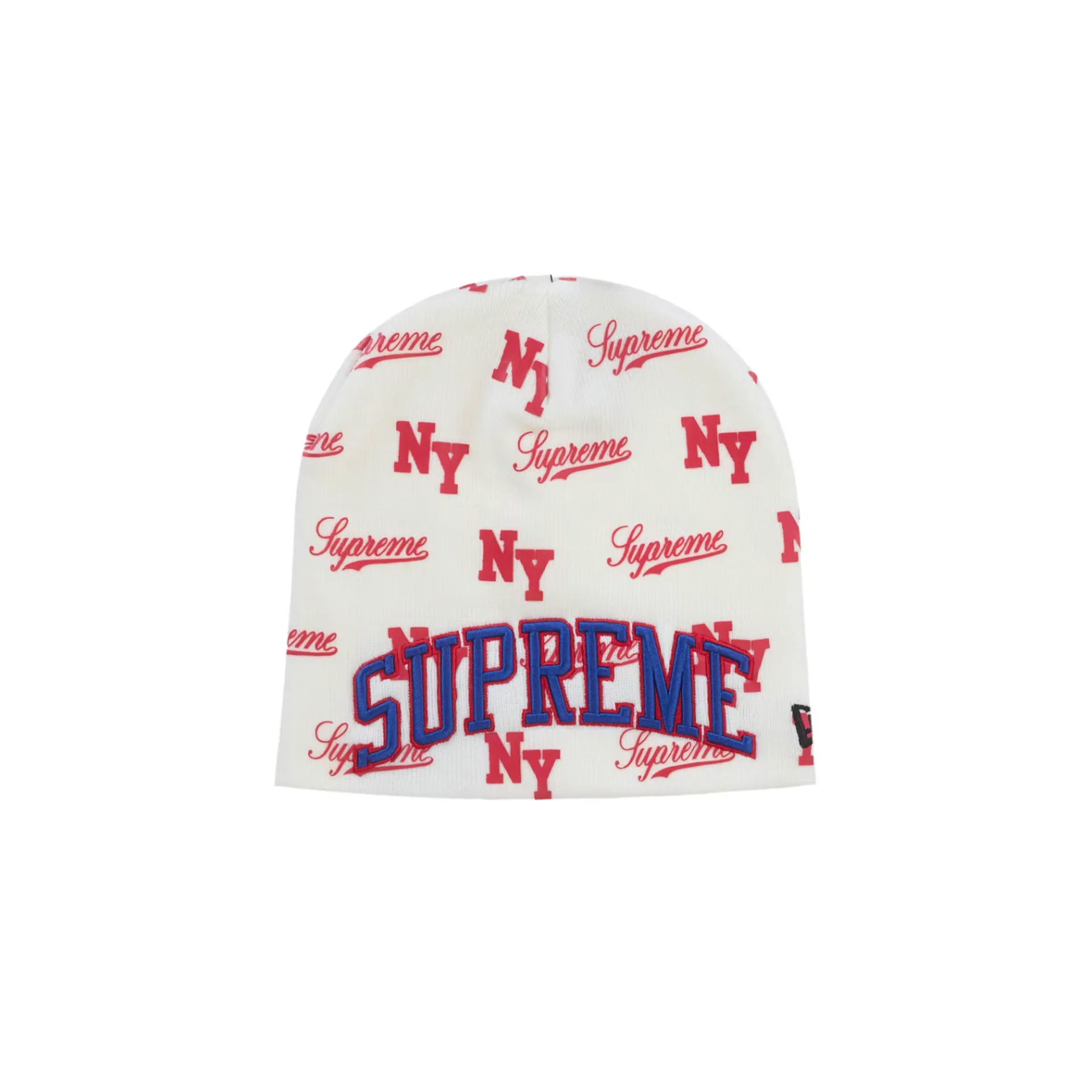 Supreme New Era Monogram Beanie White