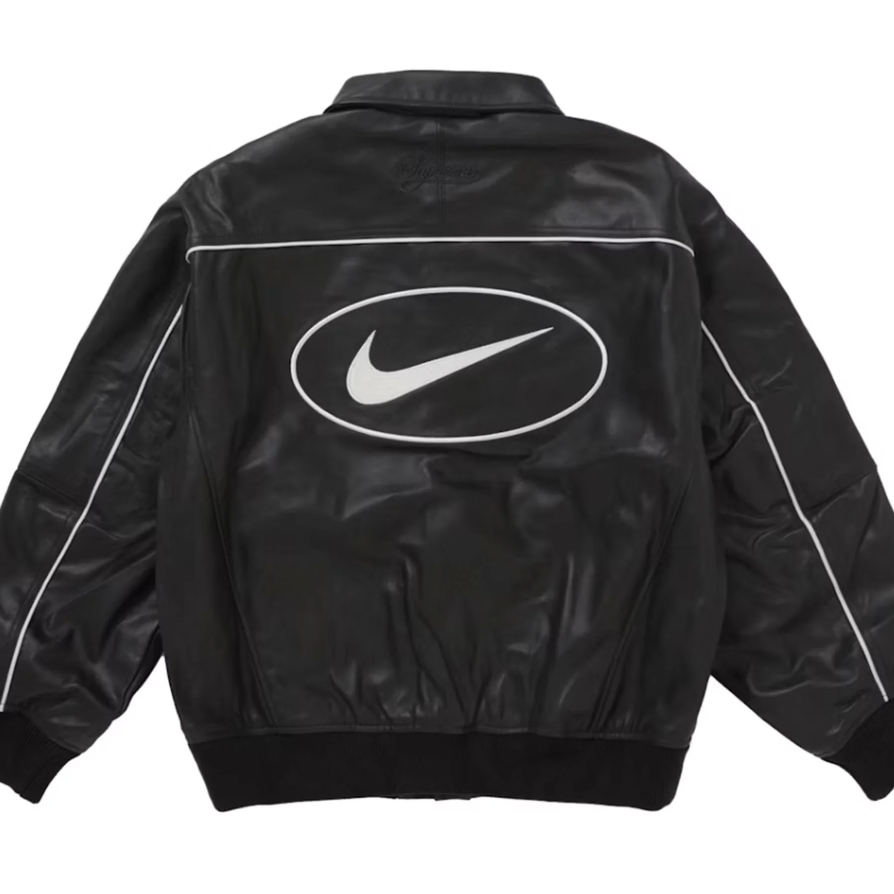 Supreme Nike Leather Varsity Jacket Black [USED] - S (Used)