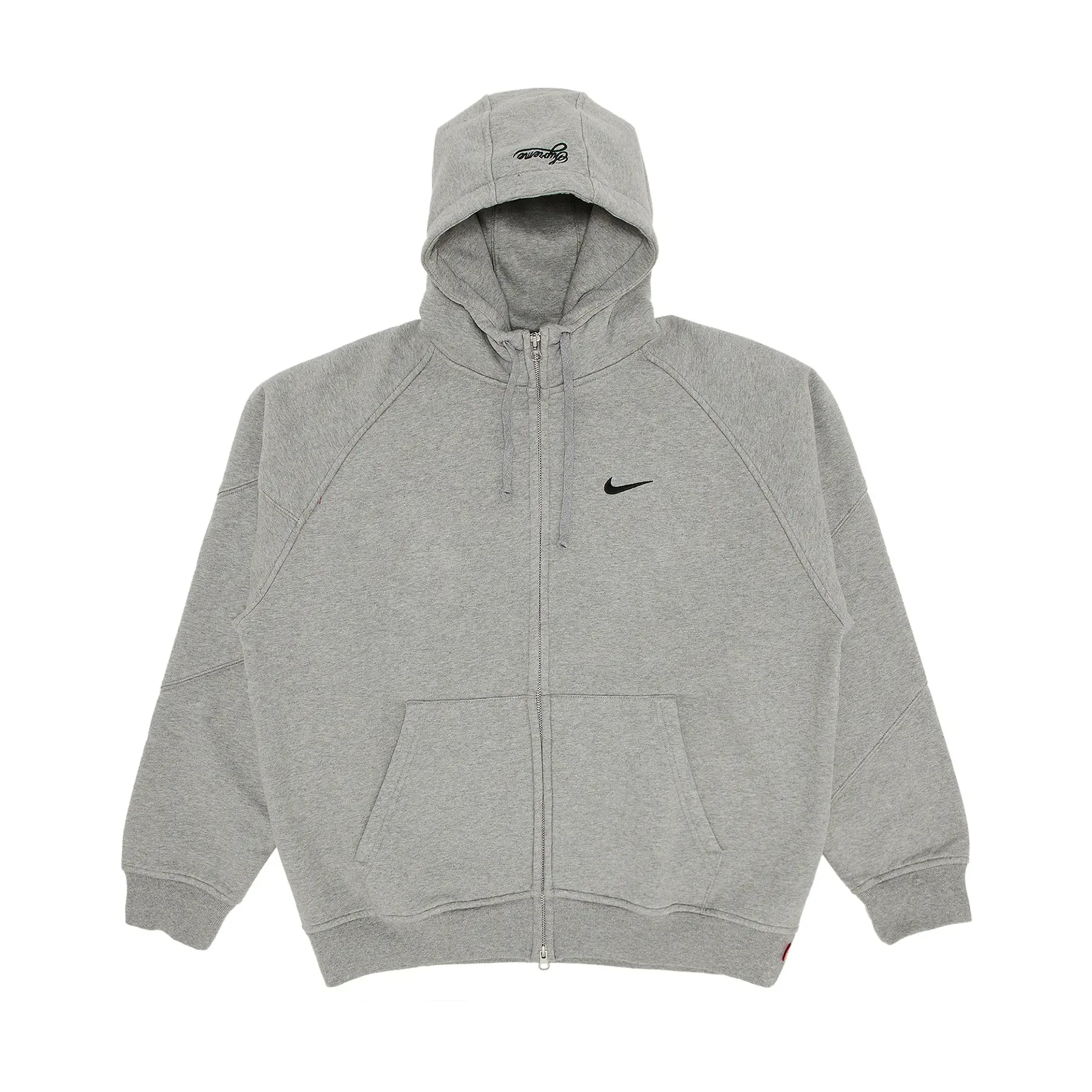 Supreme Nike Zip Up Hooded Sweatshirt Heather Grey