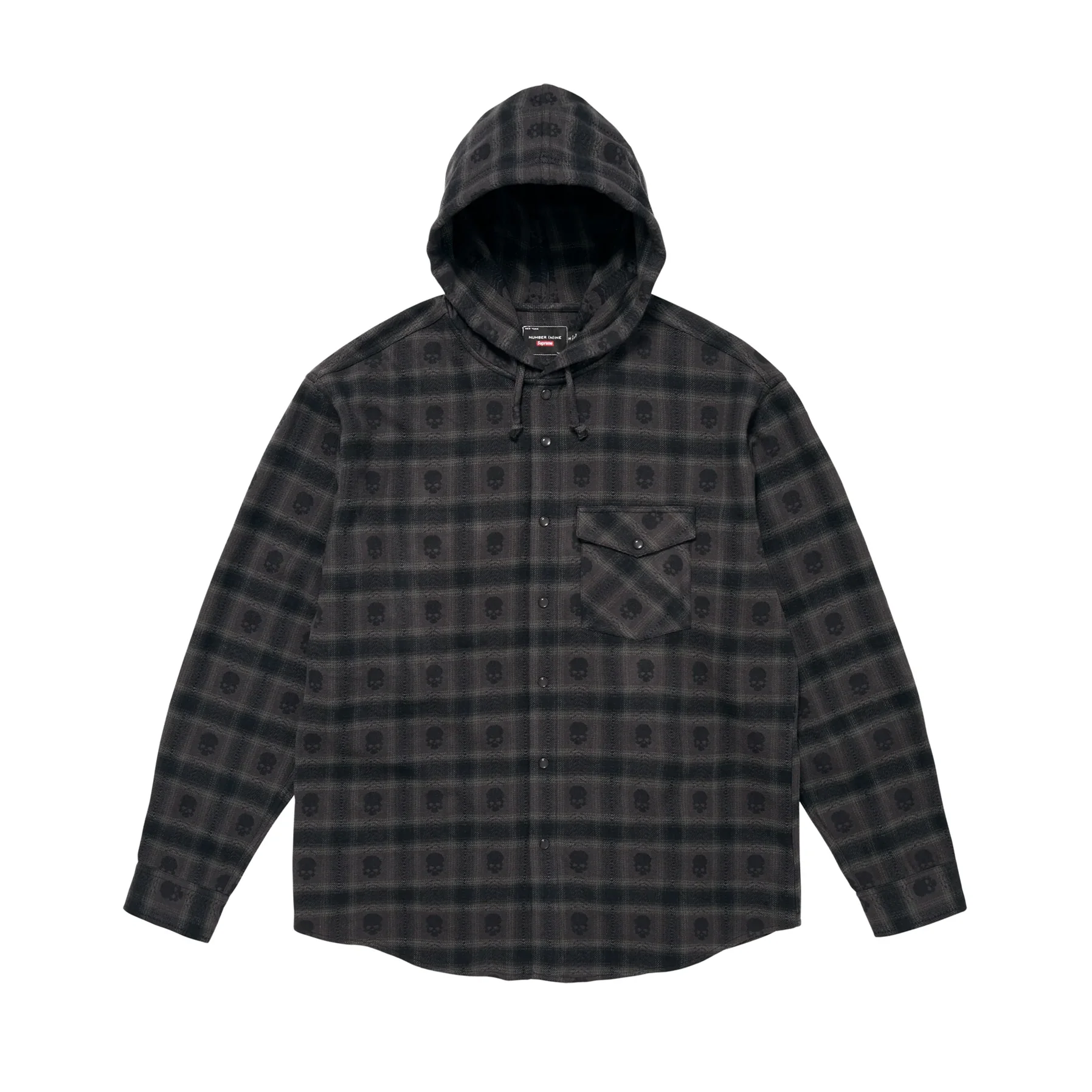 Supreme Number (N)ine Hooded Flannel Shirt Black