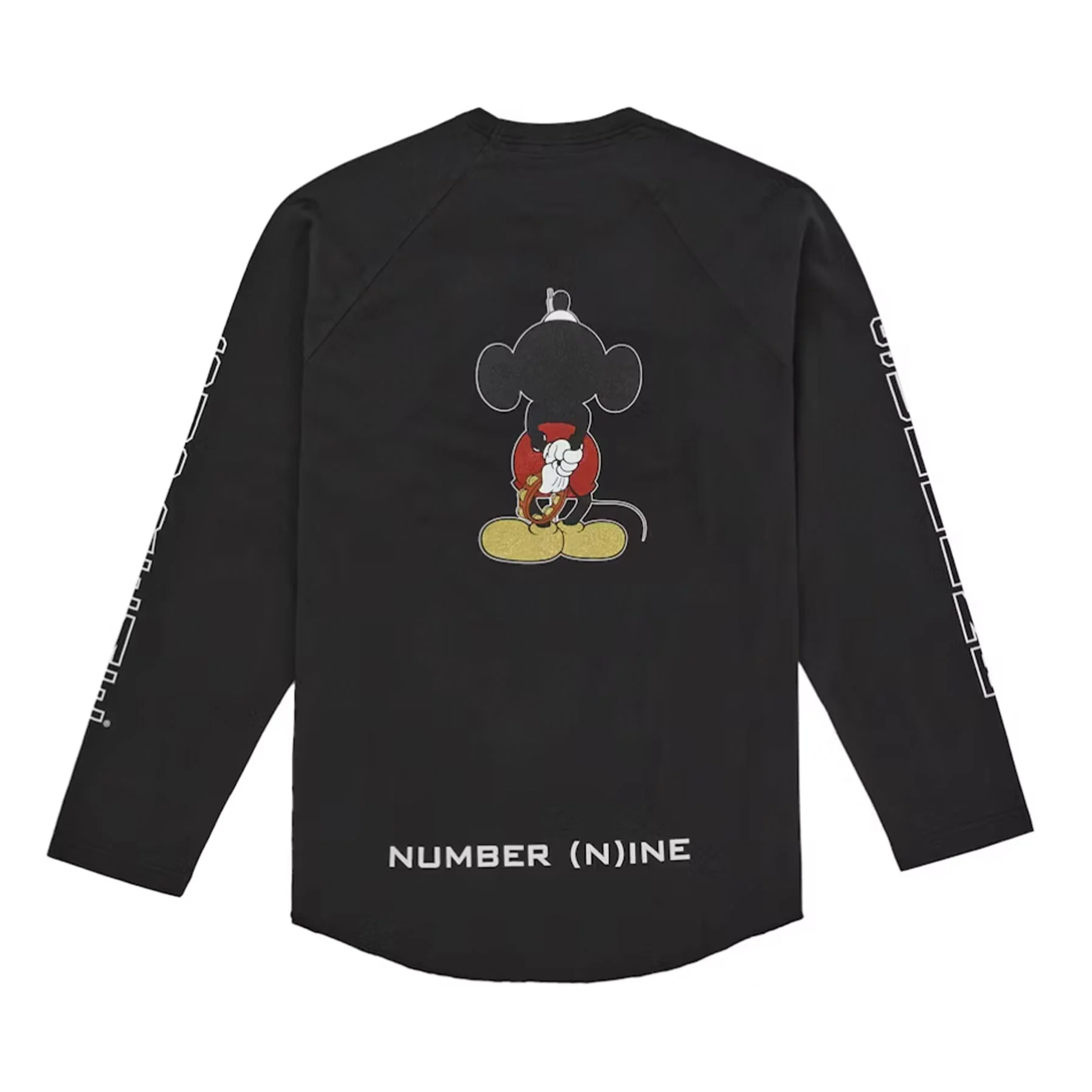 Supreme Number (N)ine Mickey Raglan L/S Top Black - Image 2