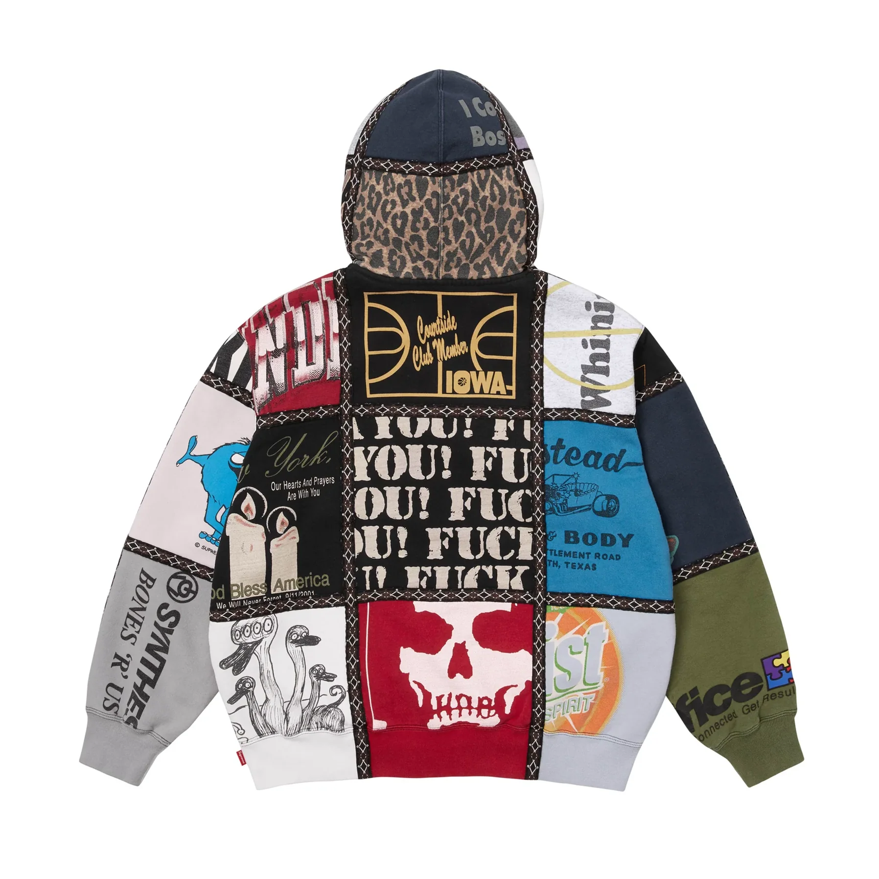 Supreme Number (N)ine Patchwork Zip Up Hooded Sweatshirt Multicolor - Image 2