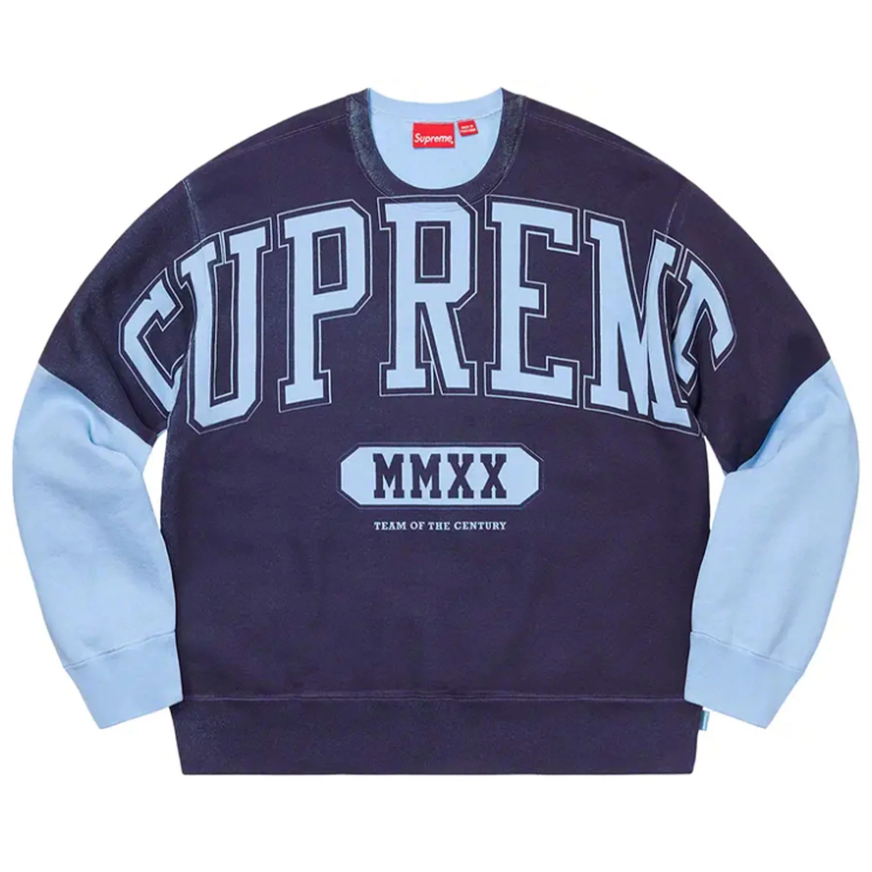 Supreme Overprint Crewneck Ice Blue [USED] - M (Used)
