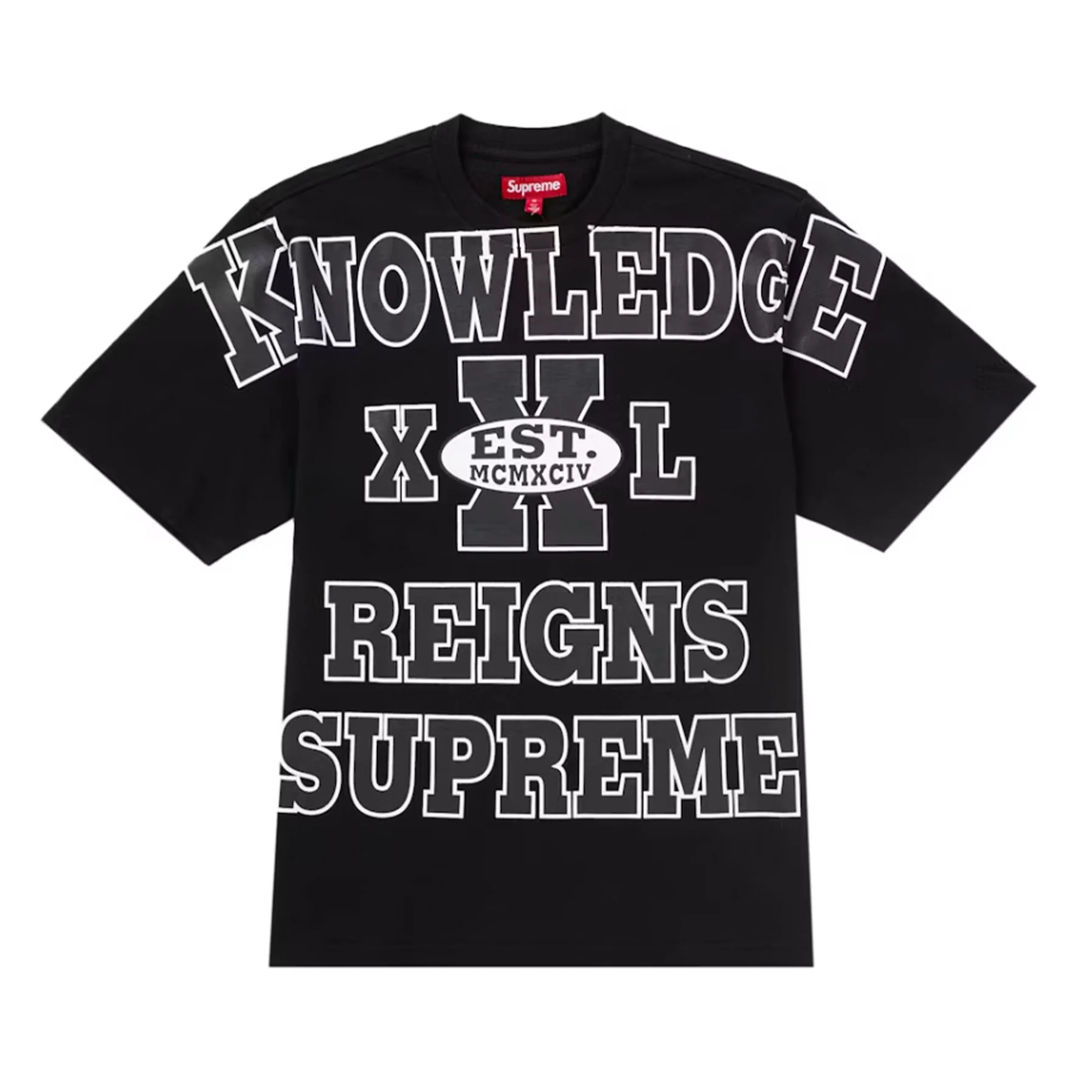 Supreme Overprint Knowledge S/S Top Black [USED] - L (Used)
