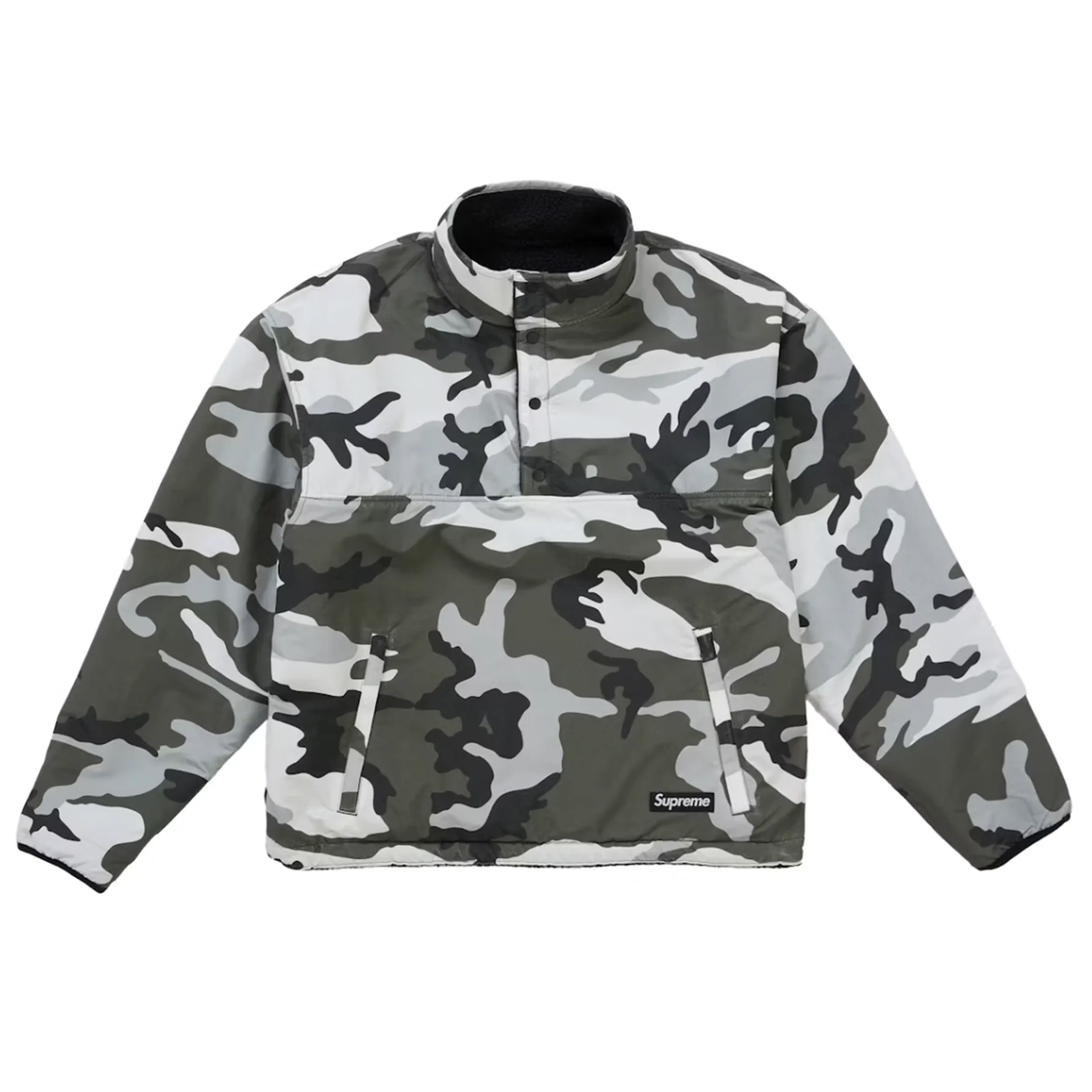 Supreme Polartec Shearling Reversible Pullover (FW25) Black [USED] - M (Used) - Image 2