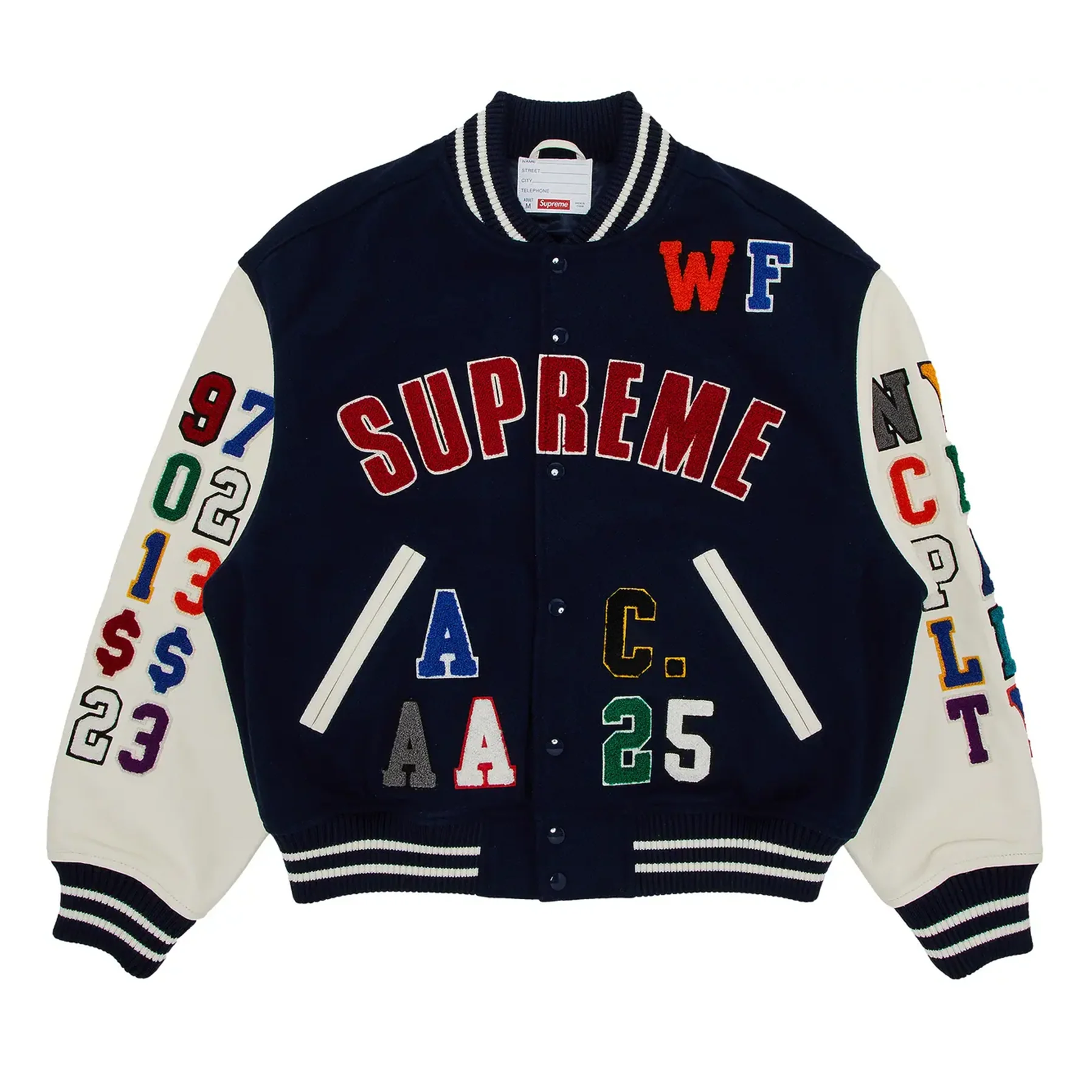 Supreme Praises Varsity Jacket Navy [USED] - L (Used)