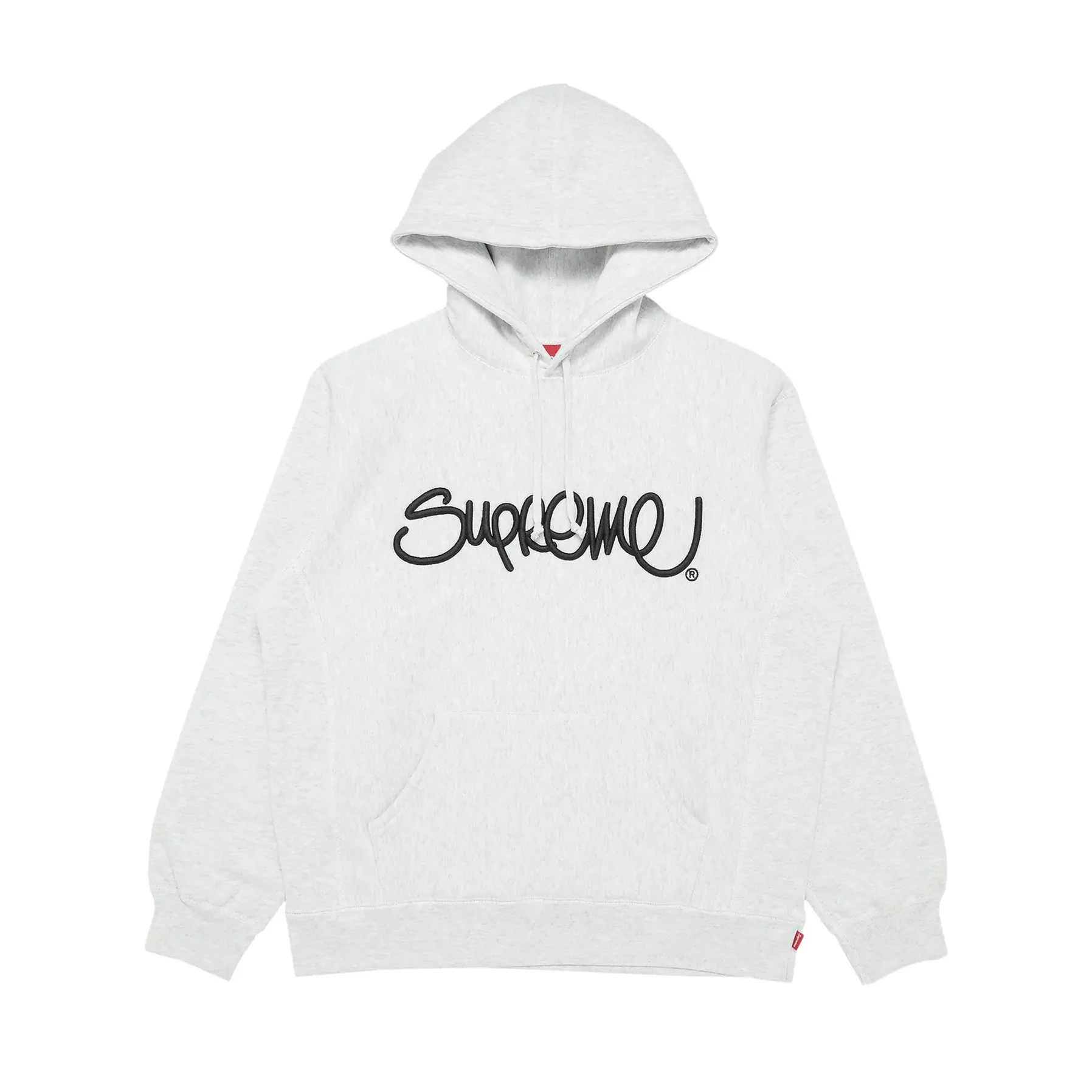 Supreme Raised Handstyle Hooded Sweatshirt Ash Grey