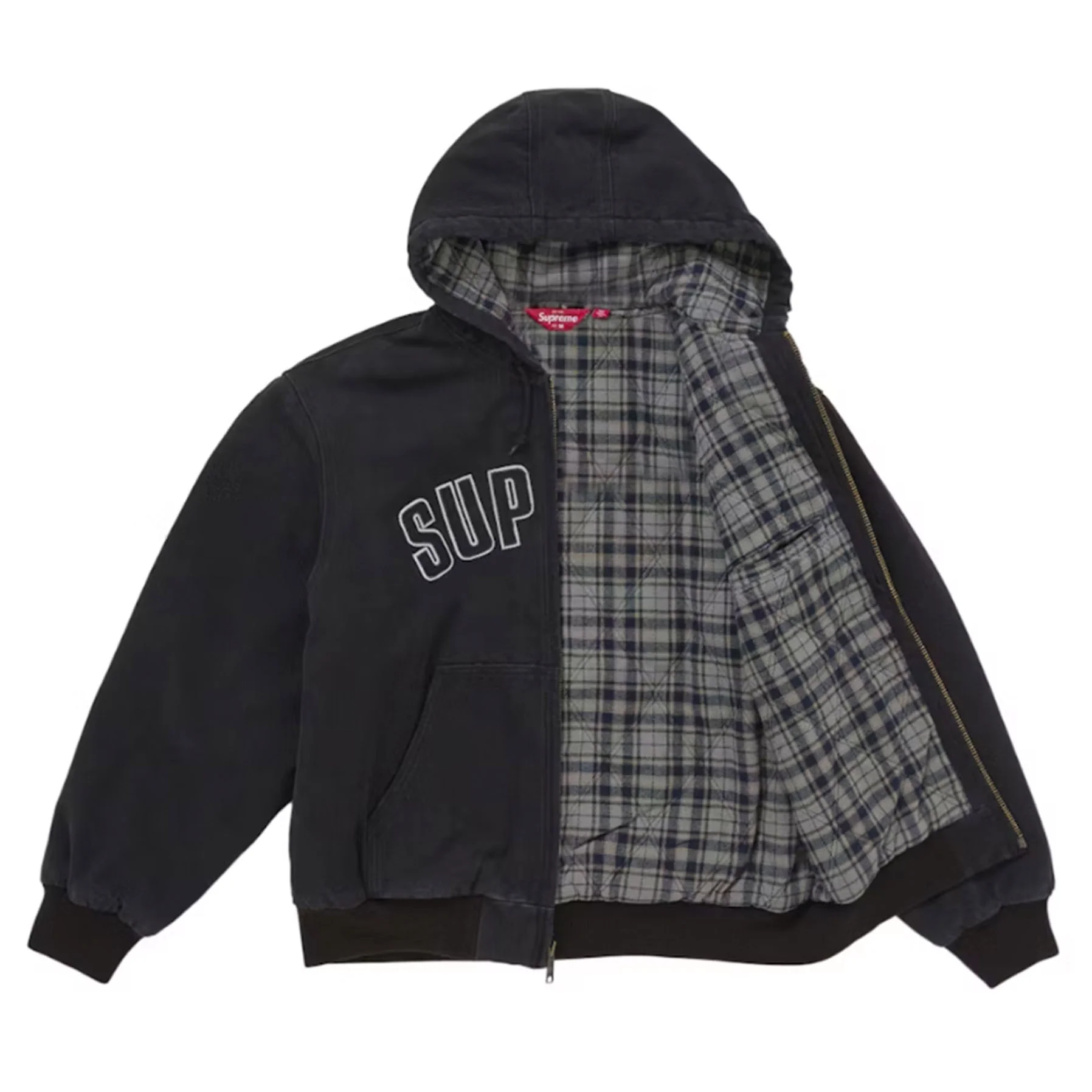 Supreme Reflective Arc Hooded Work Jacket Black - Image 3