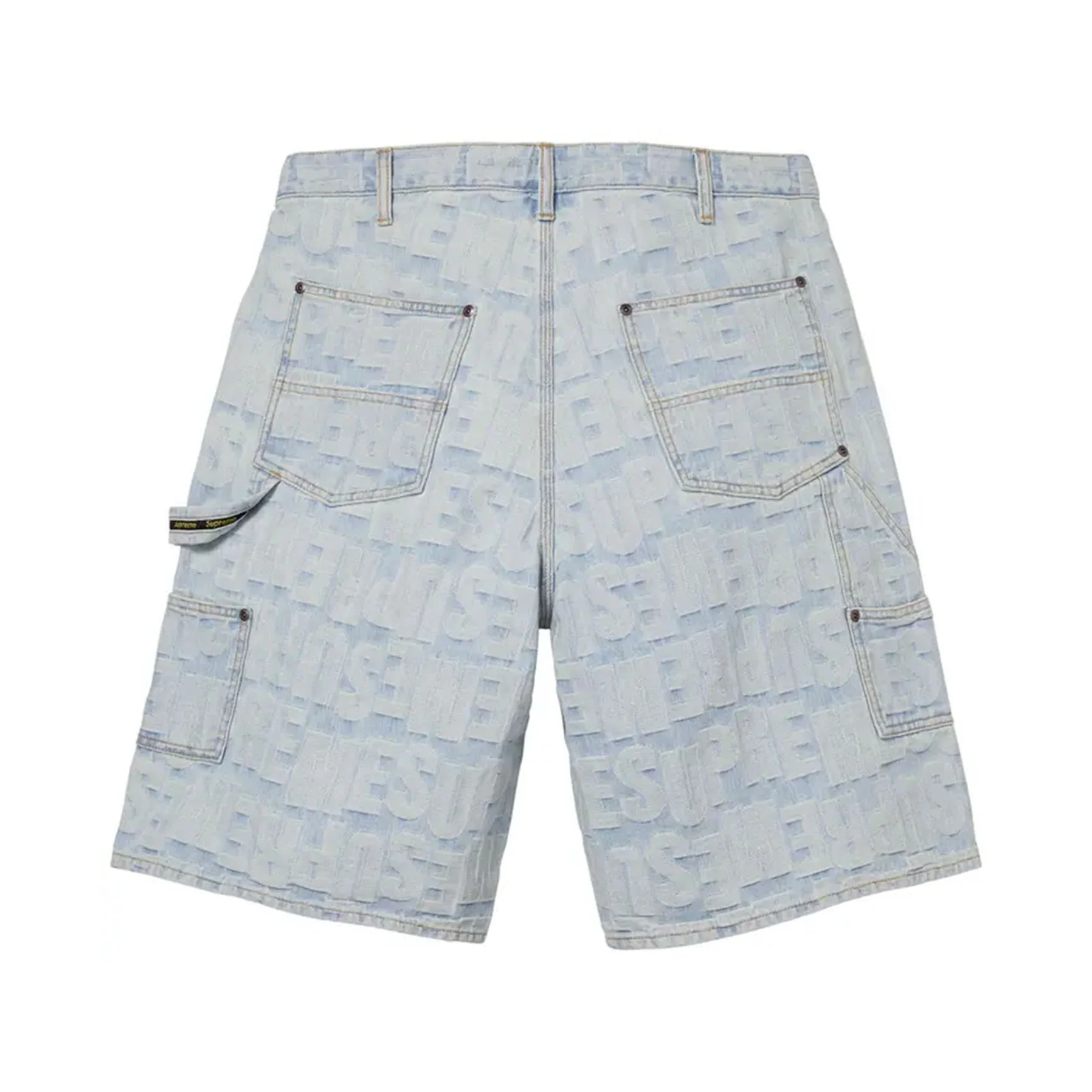 Supreme Repeat Jacquard Double Knee Denim Short Light Washed Indigo - Image 2