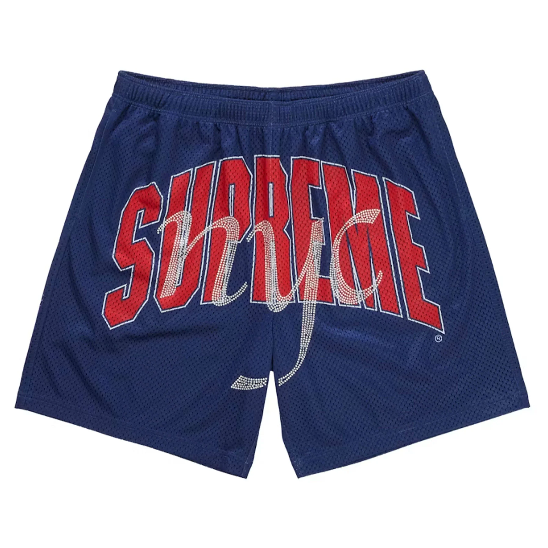 Supreme Rhinestone Mesh Short Navy