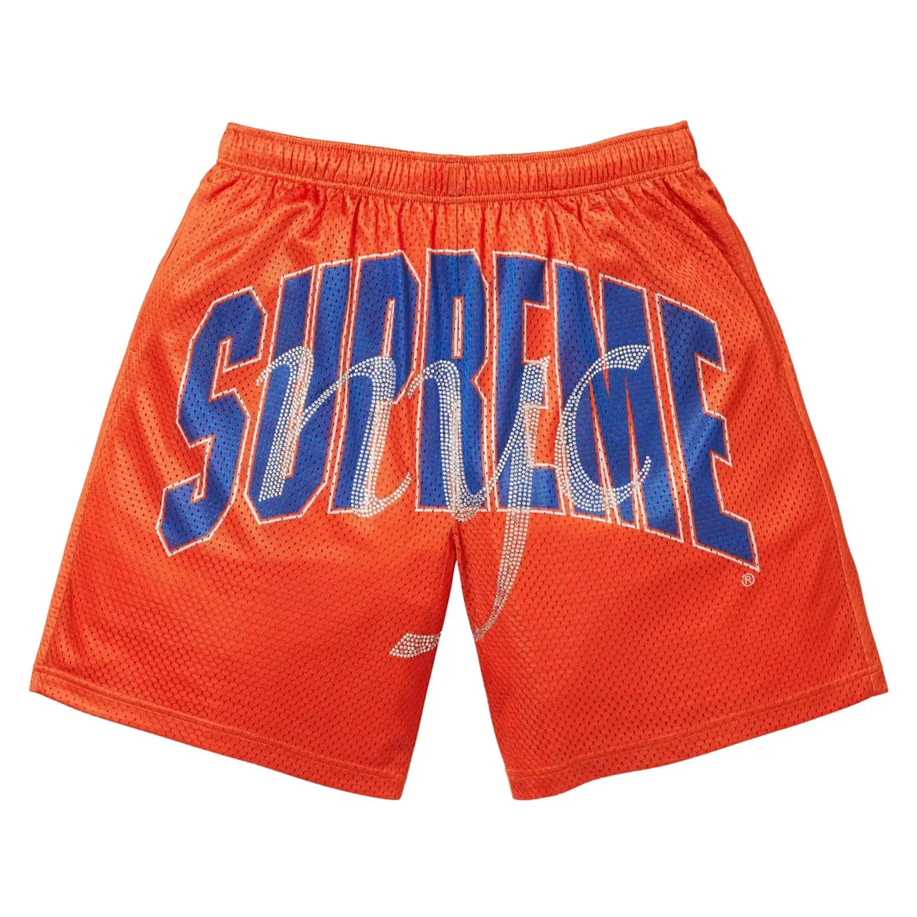 Supreme Rhinestone Mesh Short Orange
