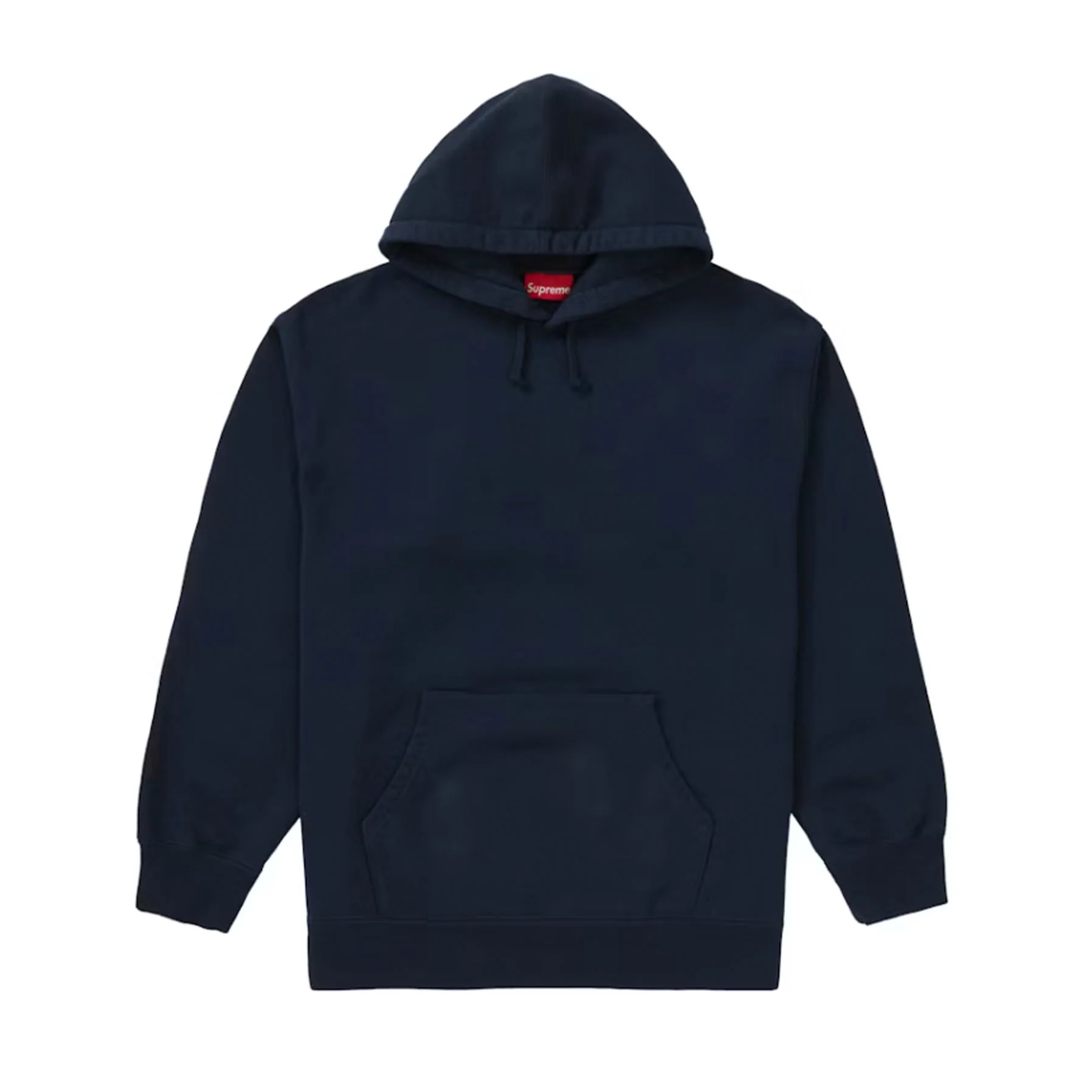 Supreme Rhinestone Script Hooded Sweatshirt Navy [USED] - M (Used) - Image 2